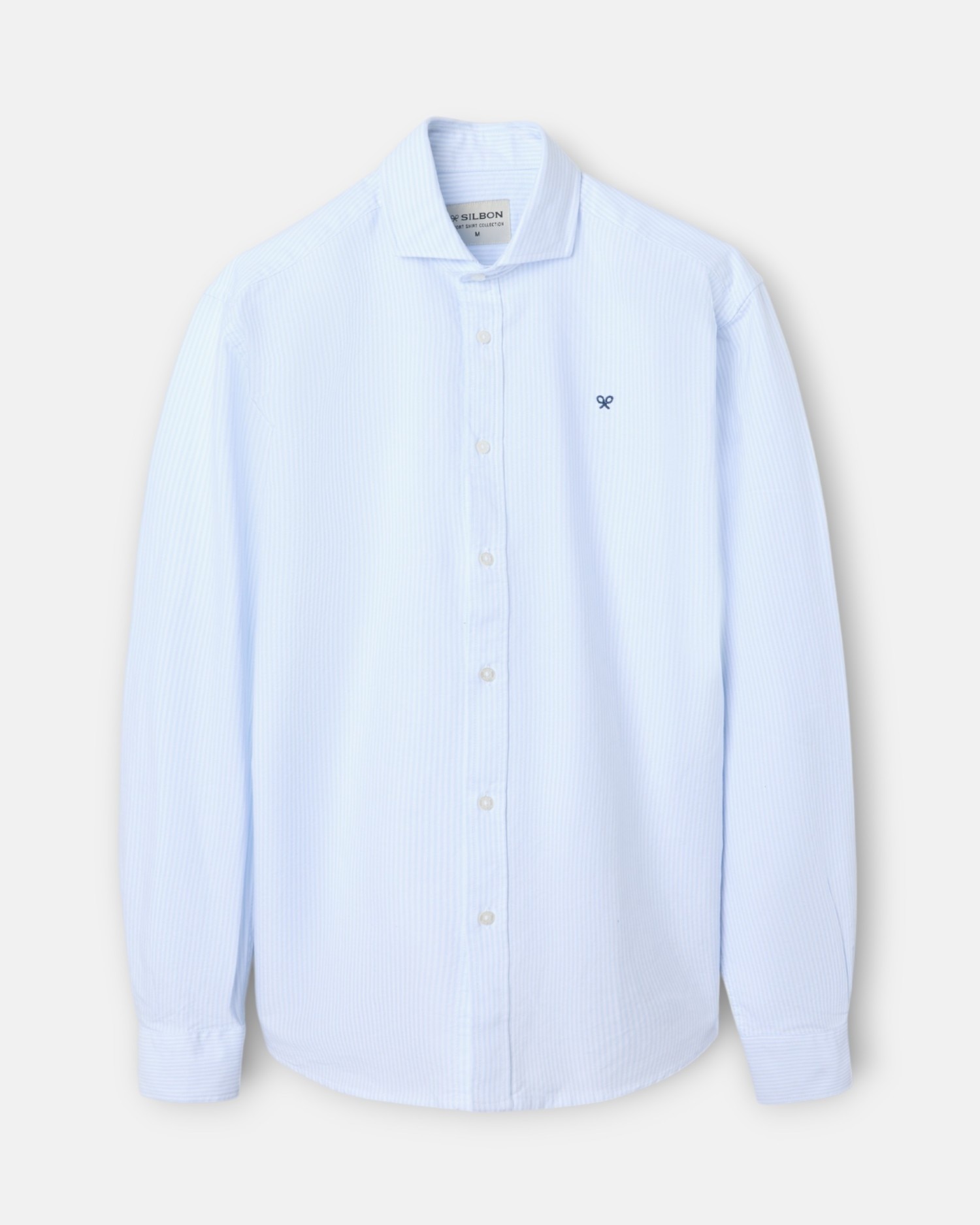 Camisa de hombre sport oxford cutaway raya - Silbon - Azul celeste Azul celeste-5