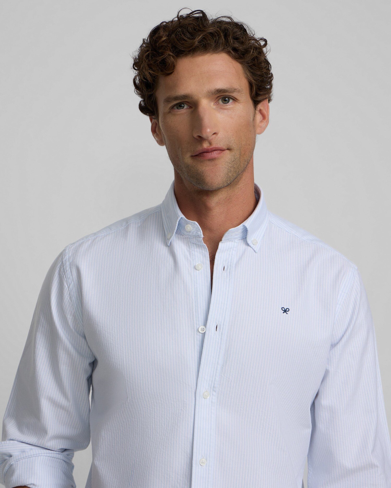 Camisa de hombre sport oxford regular fit rayas - Silbon - Azul celeste Azul celeste-3