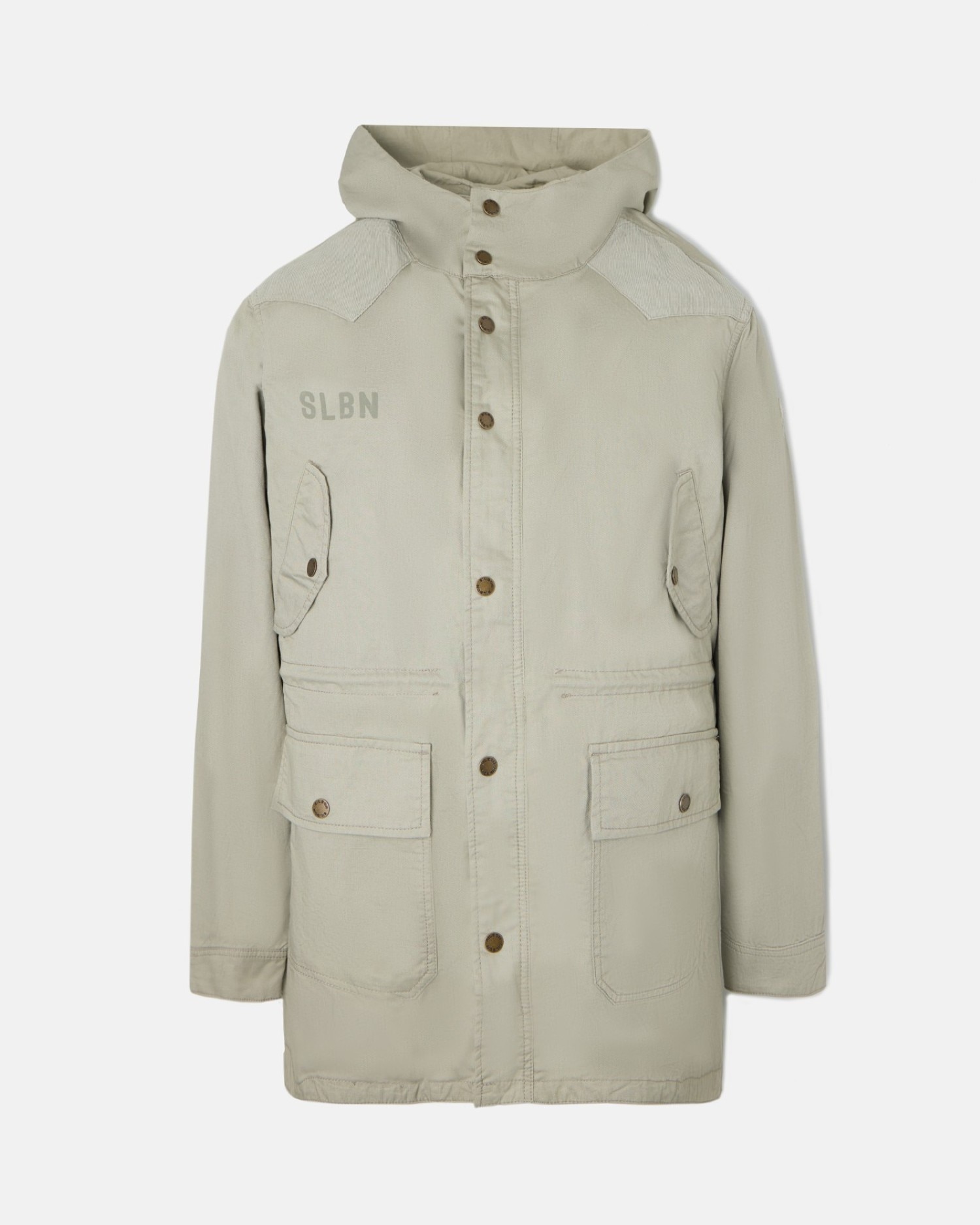 Silbon - Parka de hombre garment dye verde.
