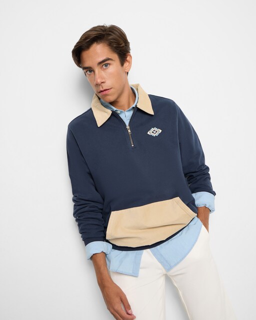 Silbon — Sudaderas con cremallera de hombre pana