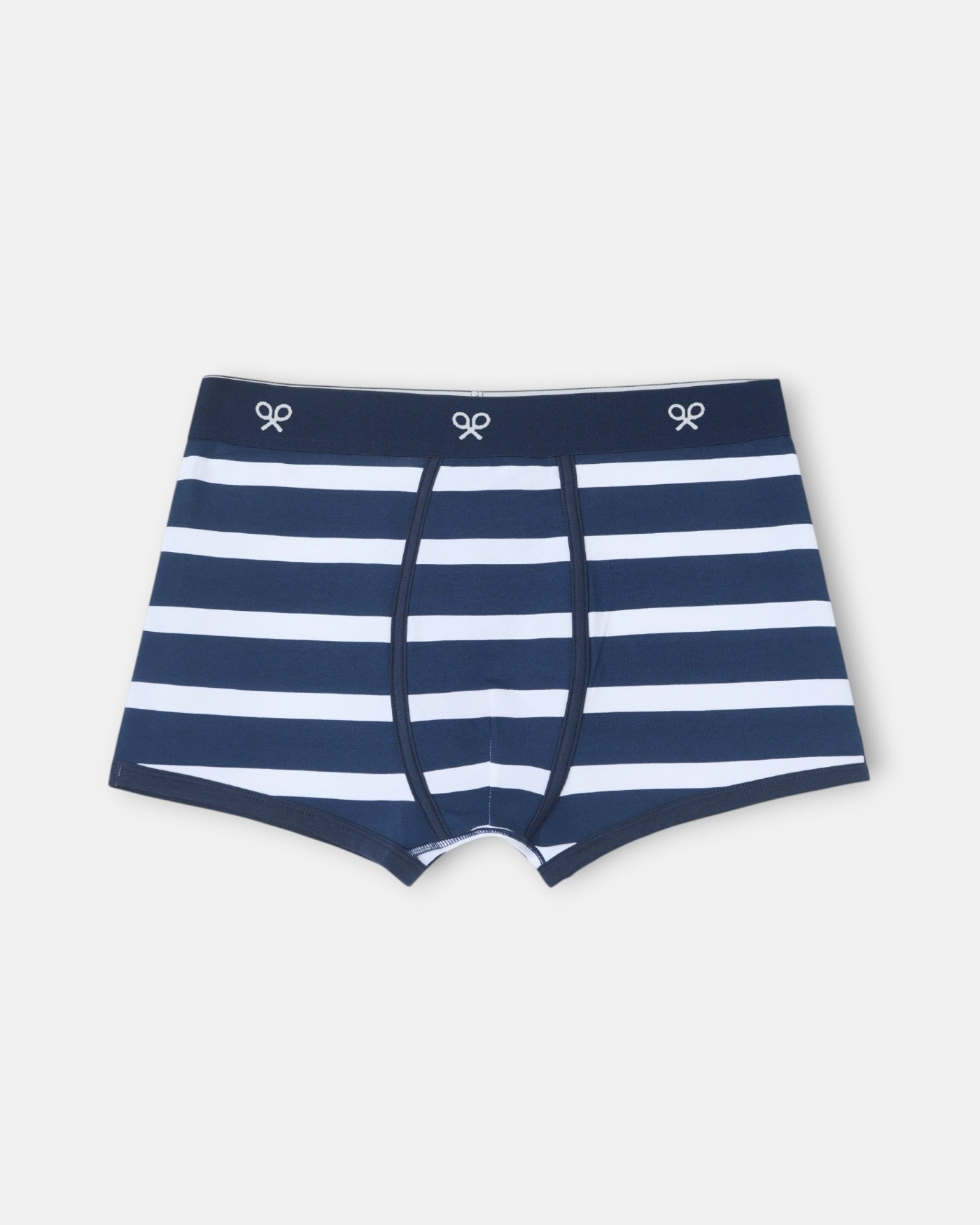 Boxer rayas blanco de punto para hombre - Silbon - Azul marino Azul marino-1
