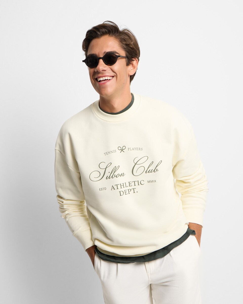 Sudadera de hombre special fit club XS Crema