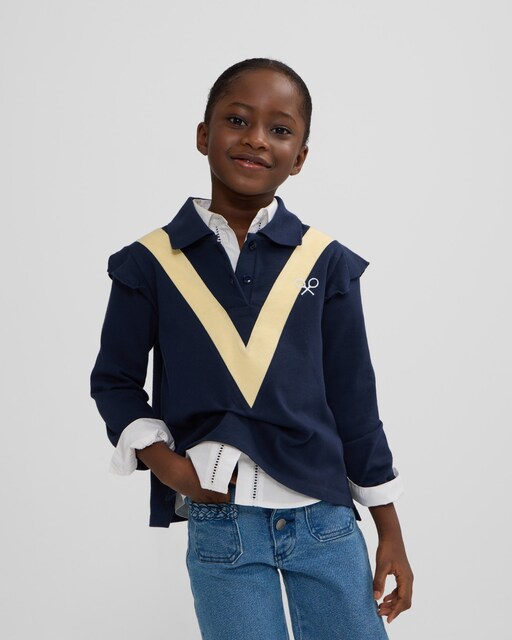 Imagen 0 de Polo de niña manga larga azul marino