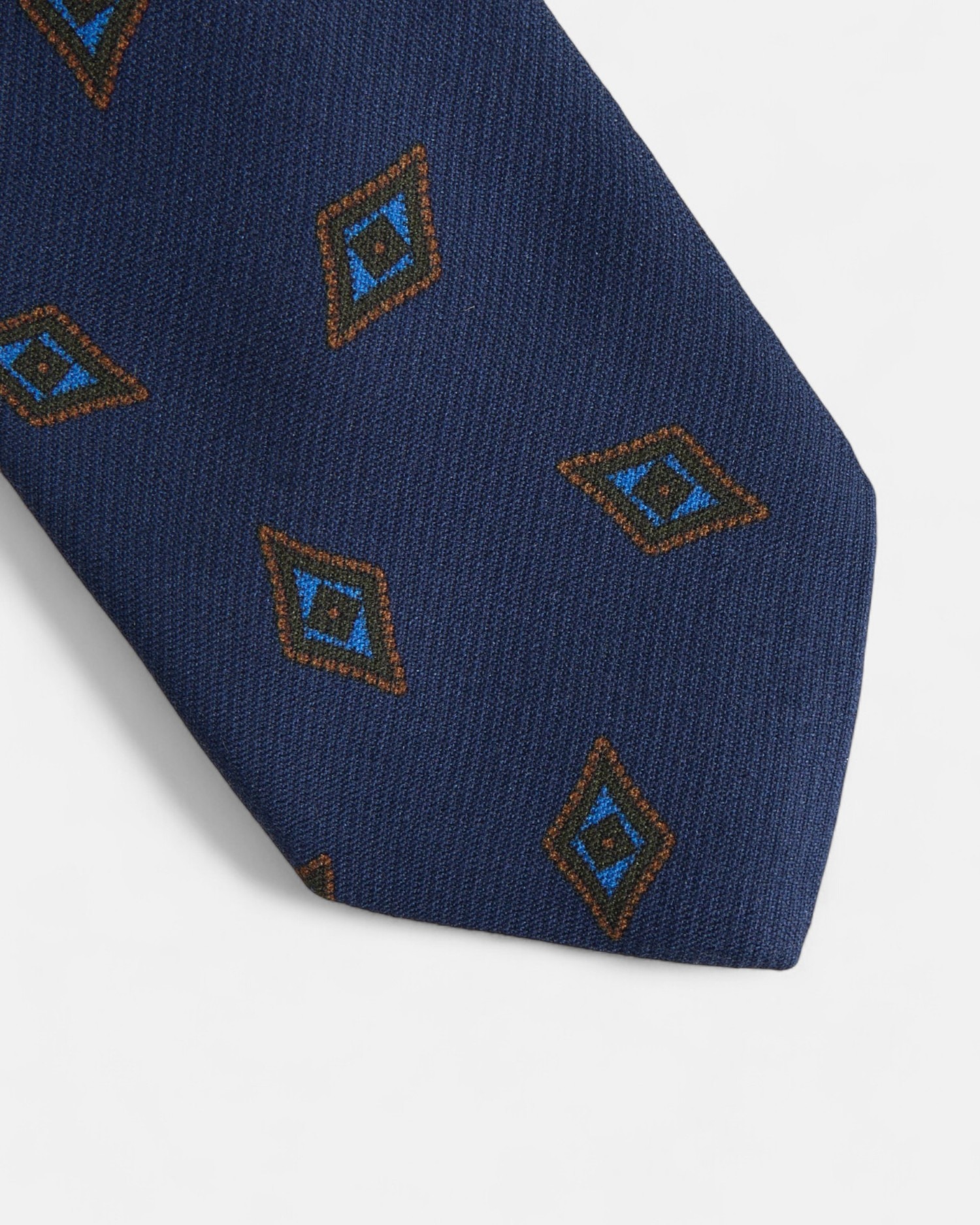 Corbata seda rombos - Silbon - Azul marino Azul marino-3