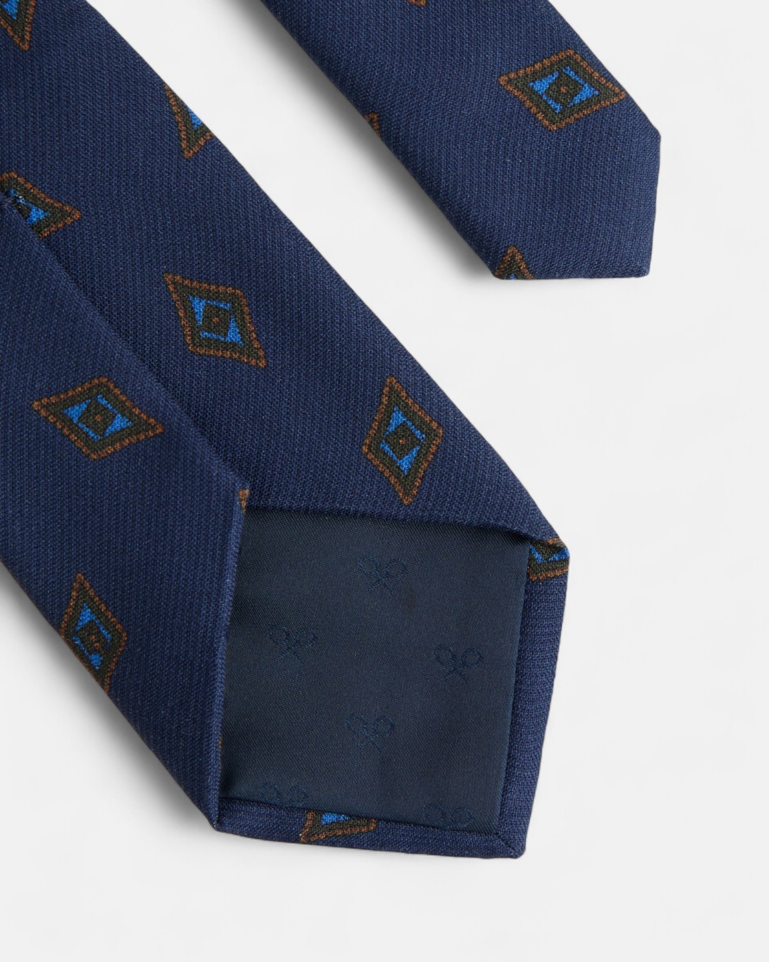Corbata seda rombos - Silbon - Azul marino Azul marino-4