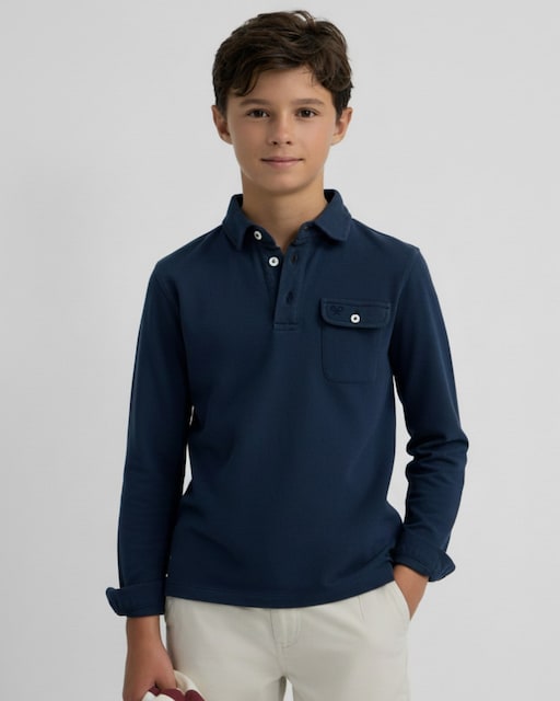 Imagen 0 de Polo de niño manga larga bolsillo