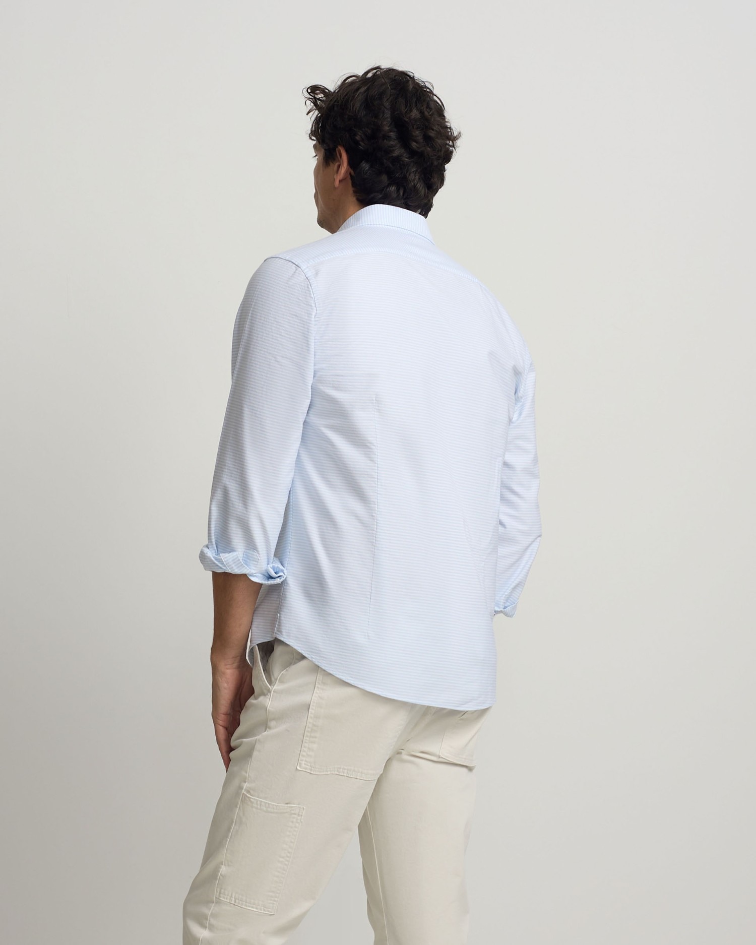 Camisa de hombre sport oxford rayas horizontales - Silbon - Azul celeste Azul celeste-2