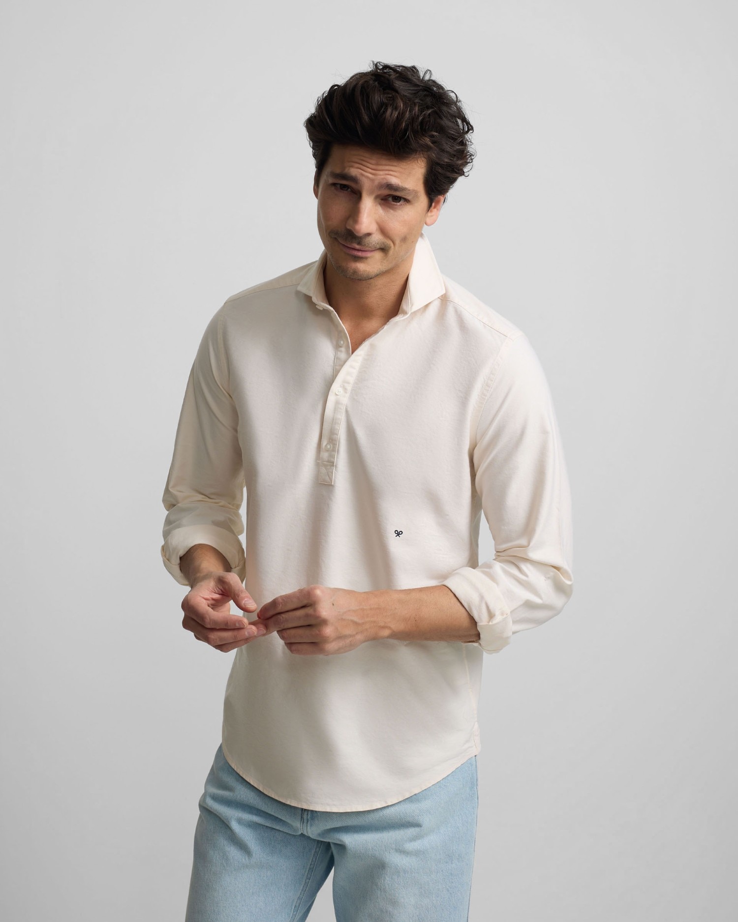 Silbon - Camisa polera de hombre sport oxford.
