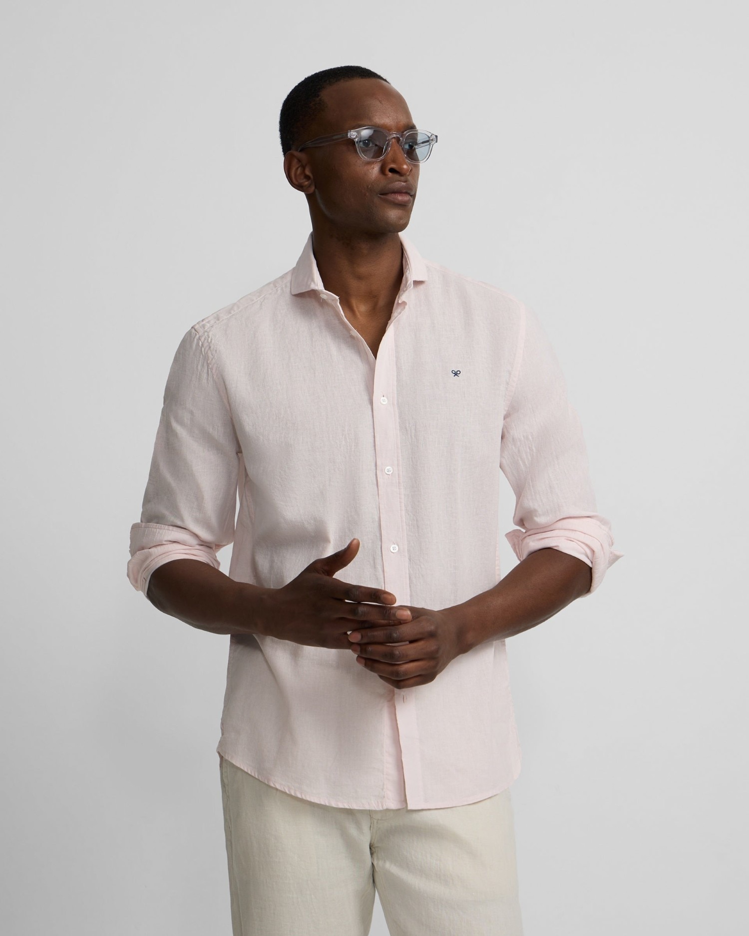 Camisa sport lino de hombre - Silbon - Rosa Rosa-1