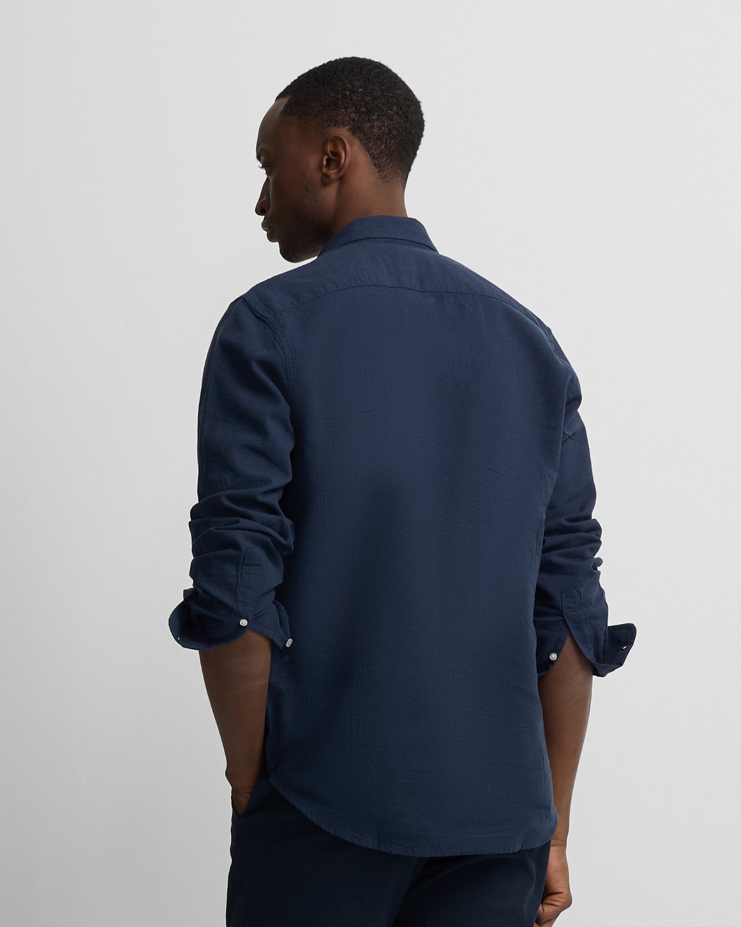 Camisa sport lino de hombre - Silbon - Azul marino Azul marino-2