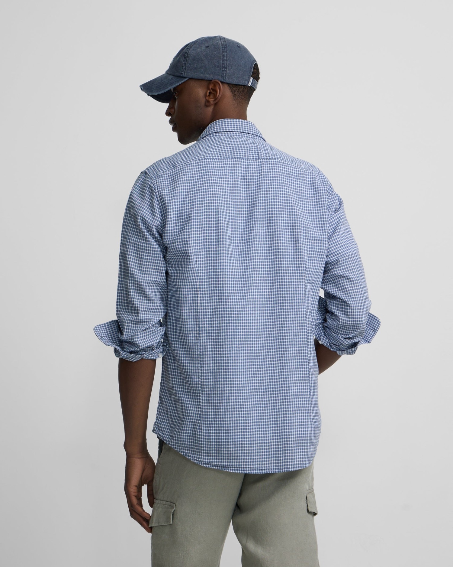 Camisa sport lino cuadros de hombre - Silbon - Azul Azul-2