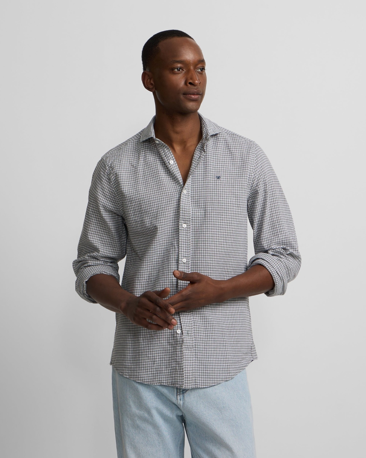Camisa sport lino cuadros de hombre - Silbon - Verde Verde-1