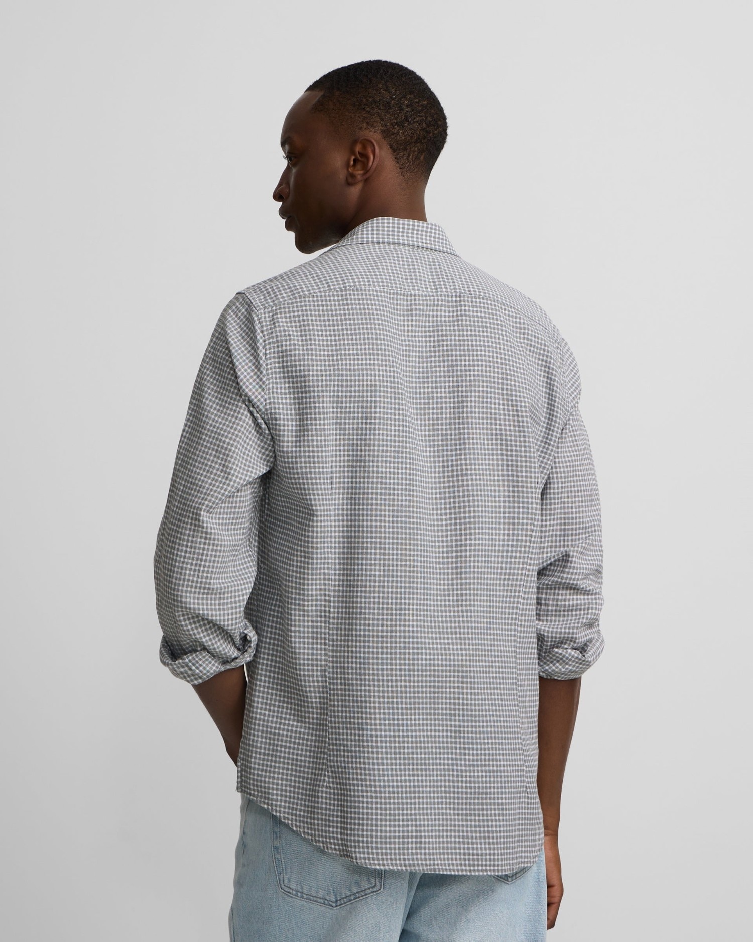 Camisa sport lino cuadros de hombre - Silbon - Verde Verde-2