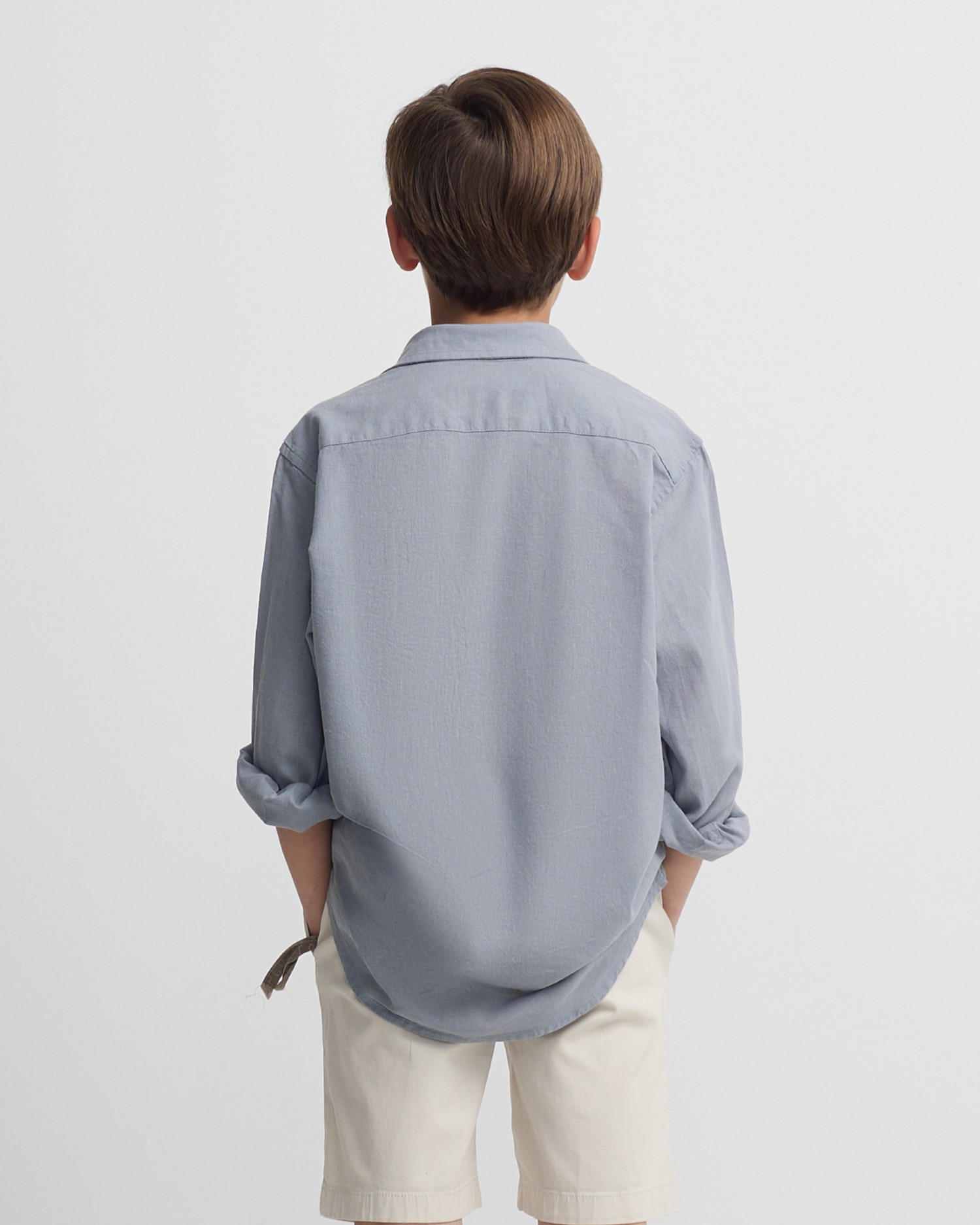 Camisa sport de niño lino - Silbon - Azul Azul-2
