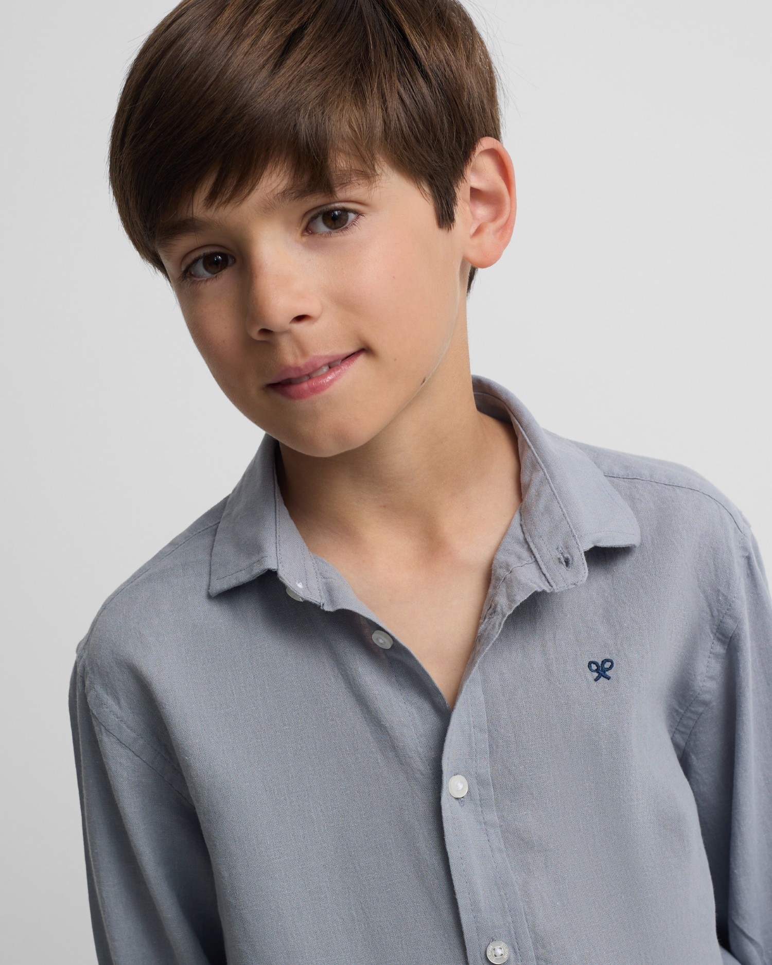 Camisa sport de niño lino - Silbon - Azul Azul-3