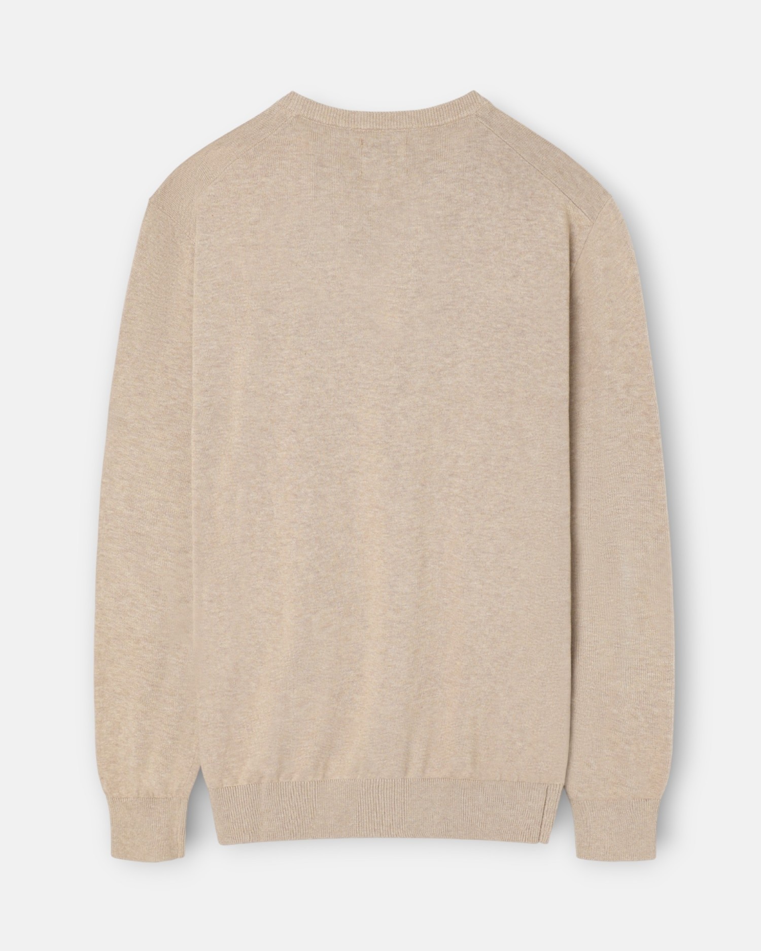Jersey de hombre liso cuello pico - Silbon - Azul grisáceo Beige-4