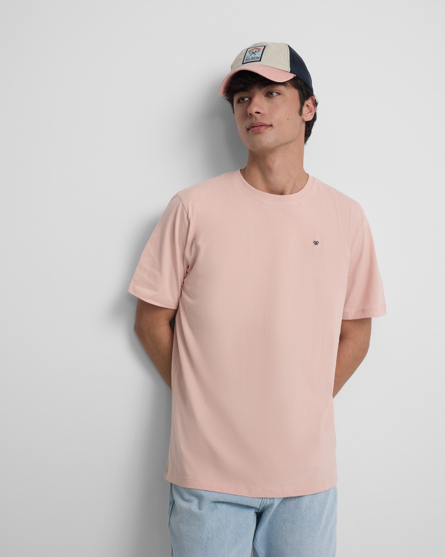 Camiseta minilogo rosa para hombre - Silbon - Rosa claro Rosa claro-1