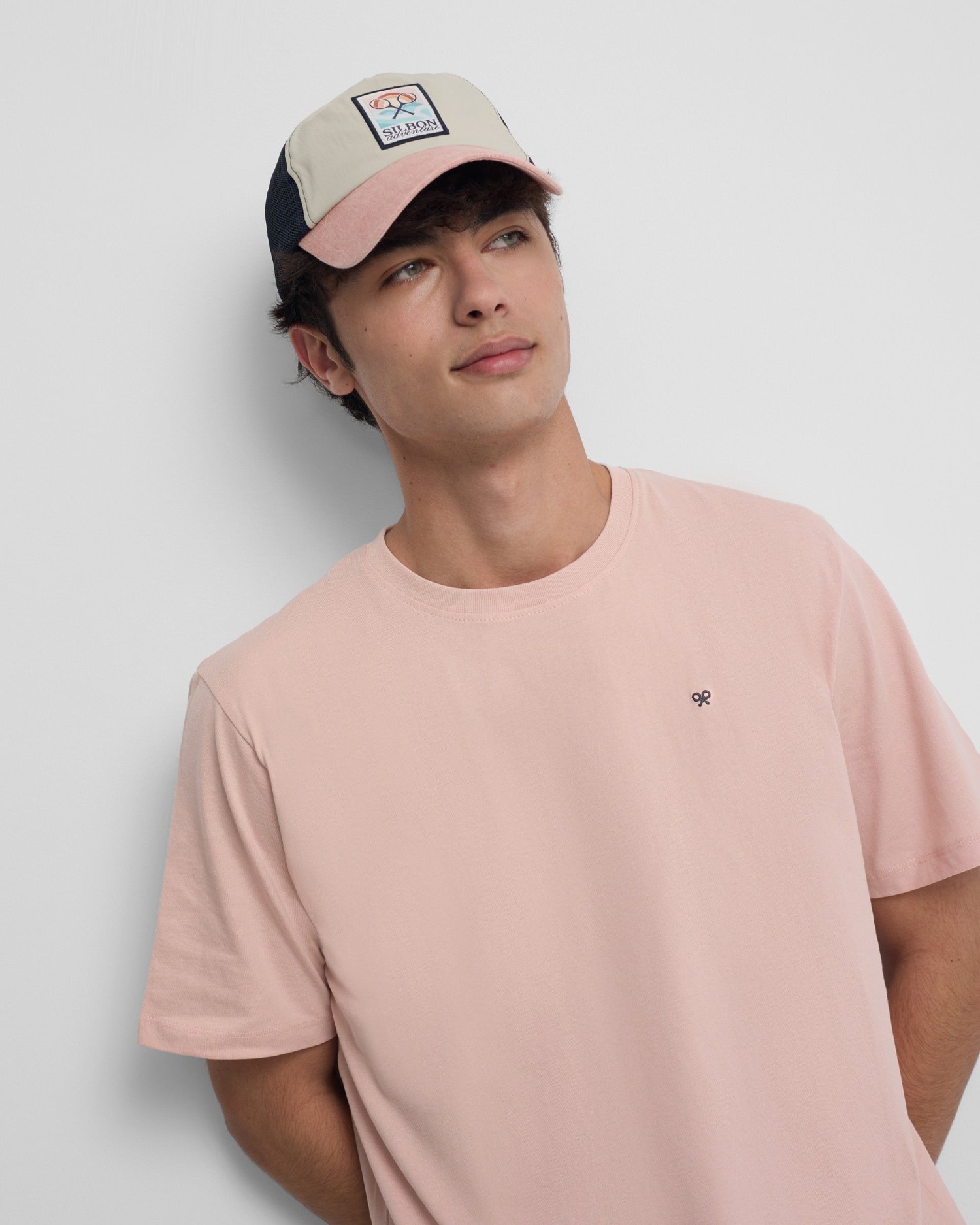 Camiseta minilogo rosa para hombre - Silbon - Rosa claro Rosa claro-3