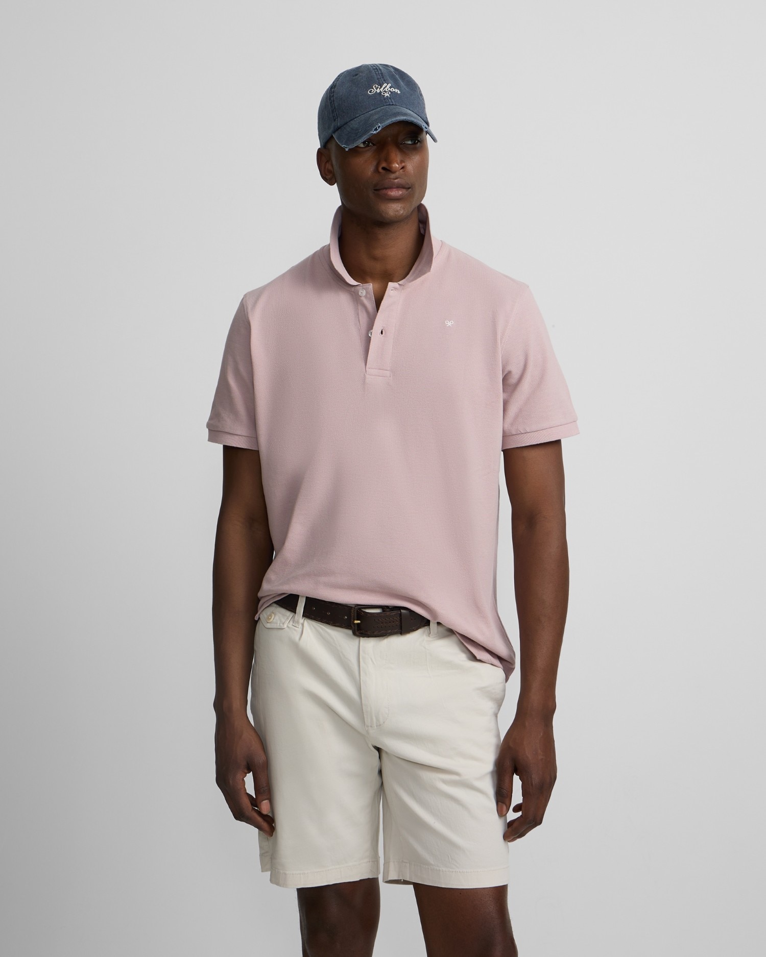 Imagen 0 de Polo clásico liso de hombre Rosa