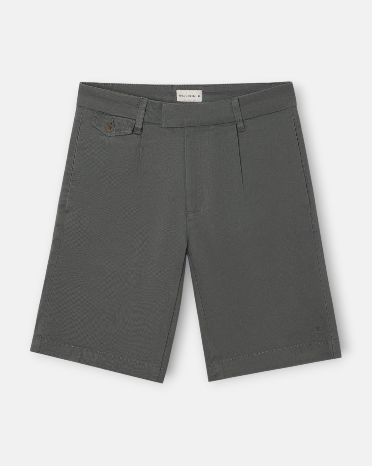 Bermuda clásica pinza de hombre - Silbon - Verde Verde-5