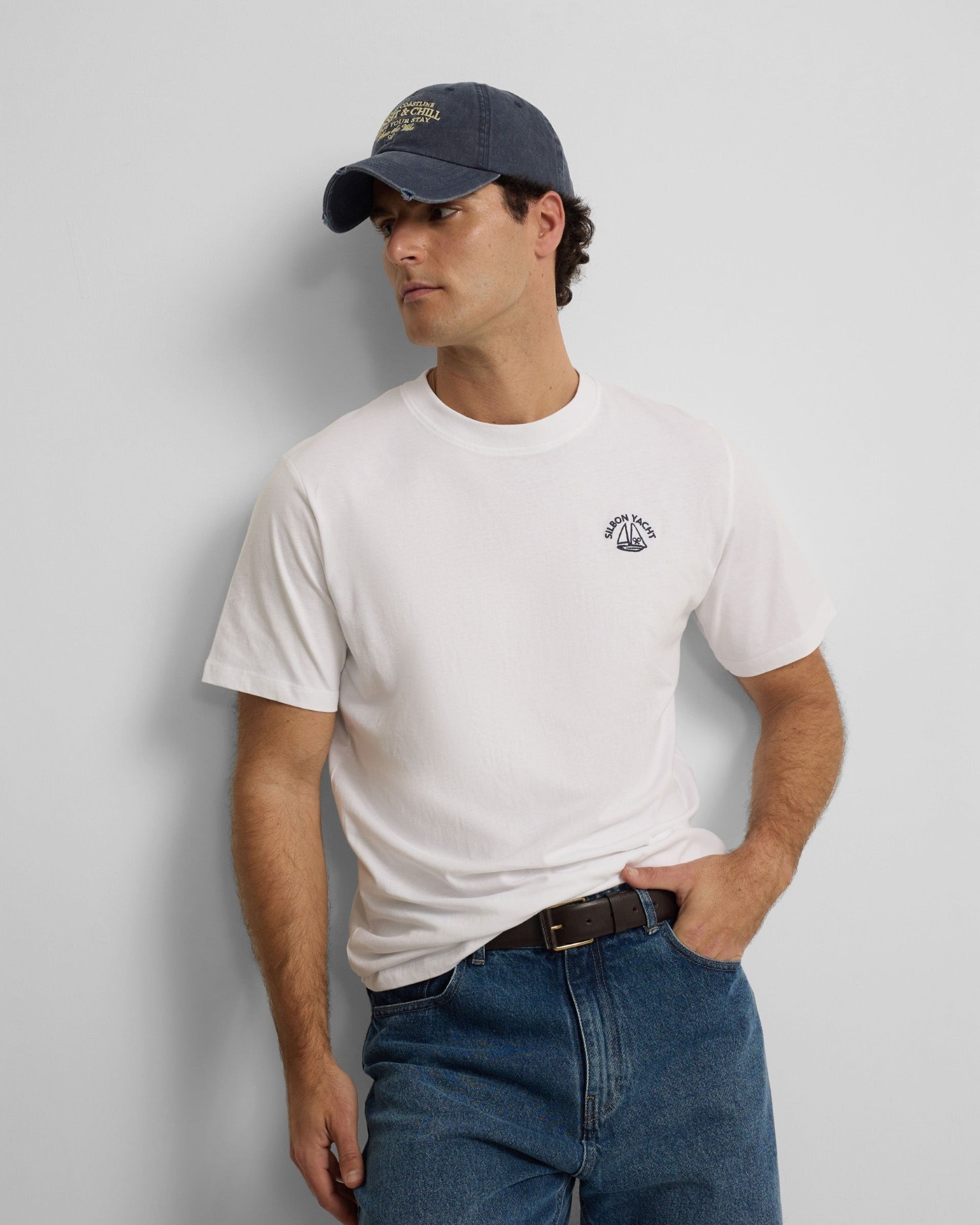 Imagen 0 de Camiseta de Manga corta Yacht azul indigo para hombre Blanco
