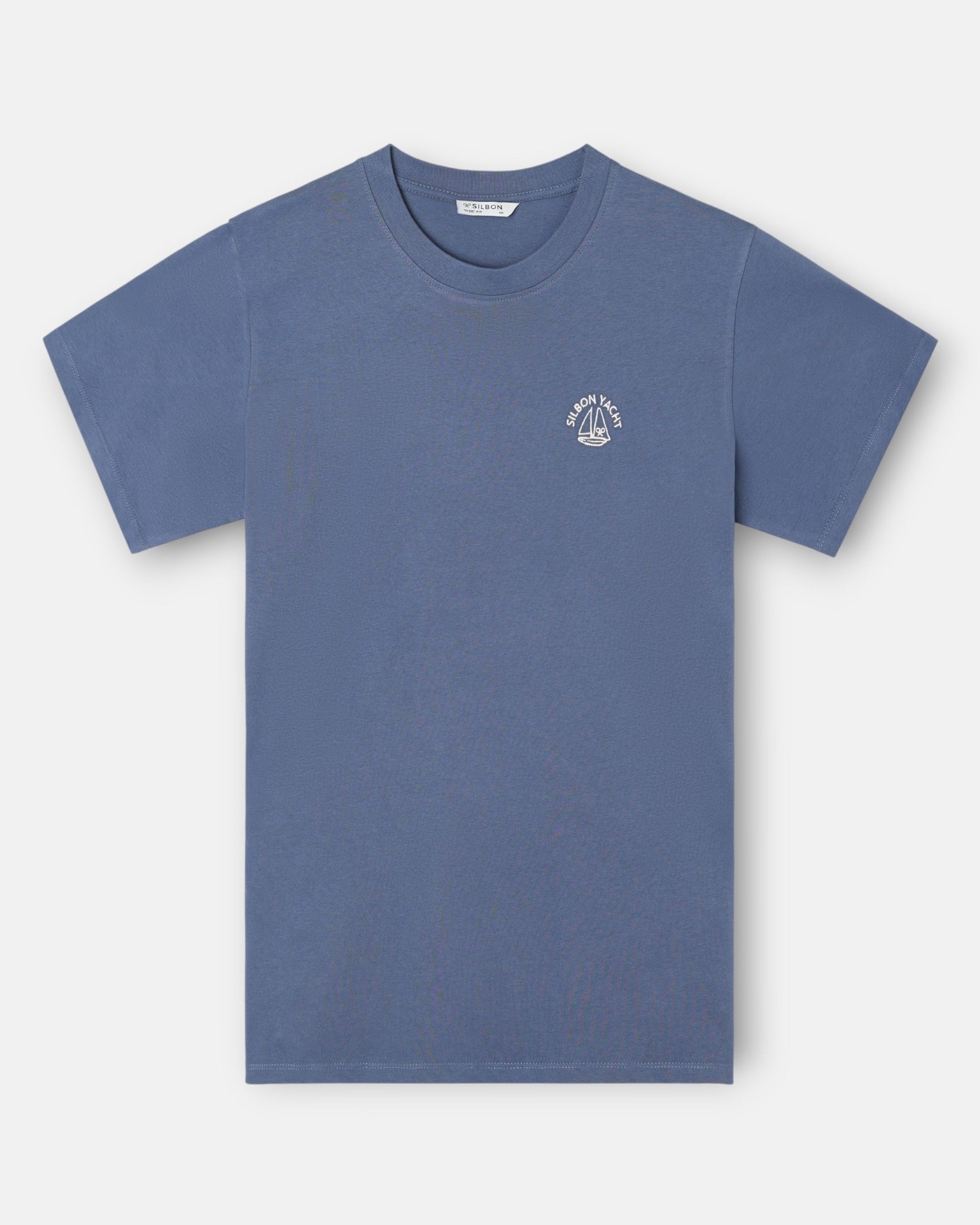 Camiseta de Manga corta Yacht blanca para hombre - Silbon - Azul índigo Azul índigo-4