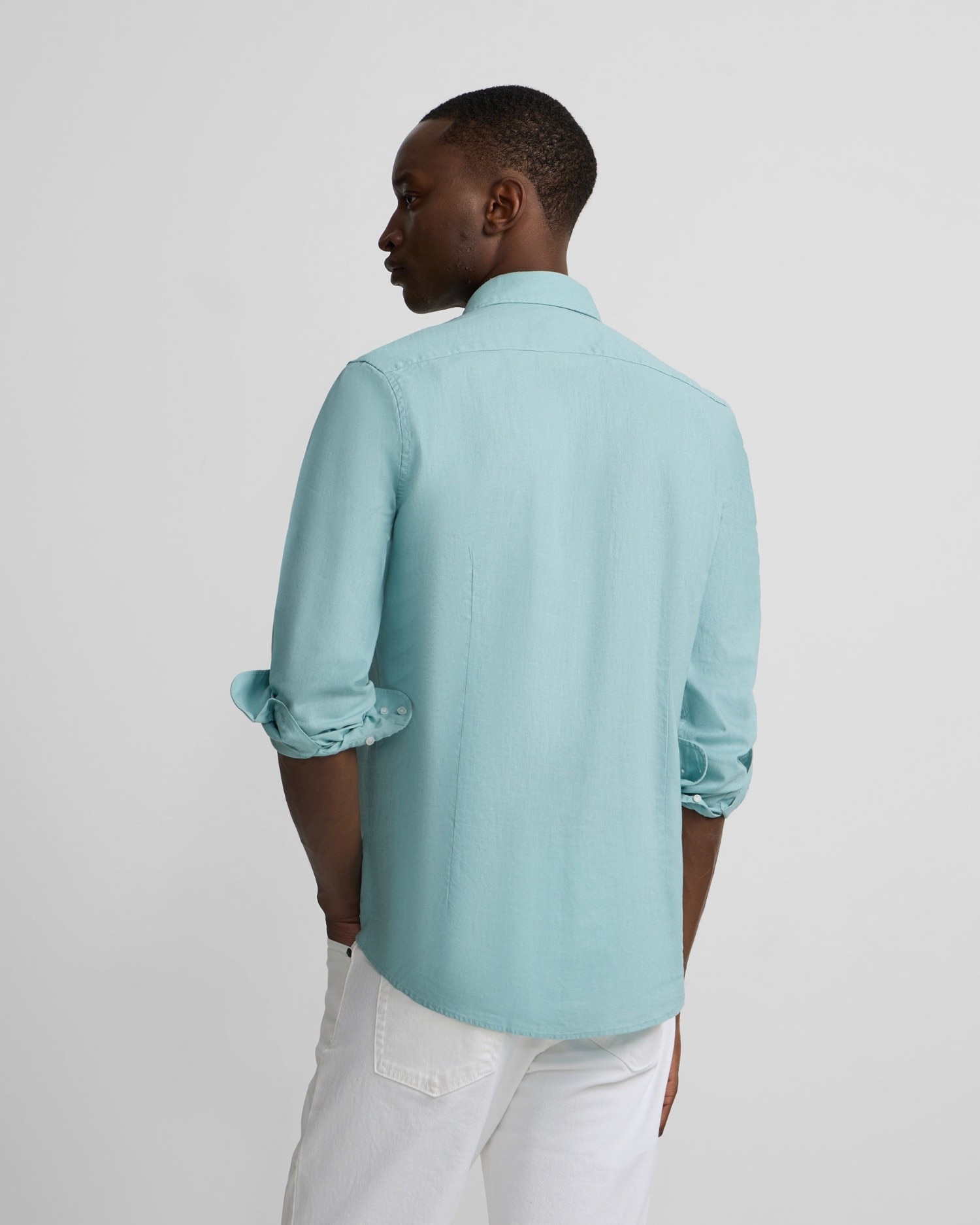 Camisa sport summer lino de hombre - Silbon - Aguamarina Aguamarina-2