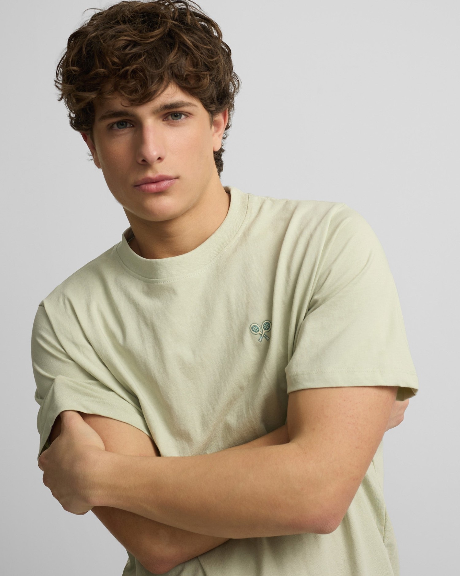 Camiseta de Manga corta apres tennis blanco para hombre - Silbon - Verde claro Verde claro-3