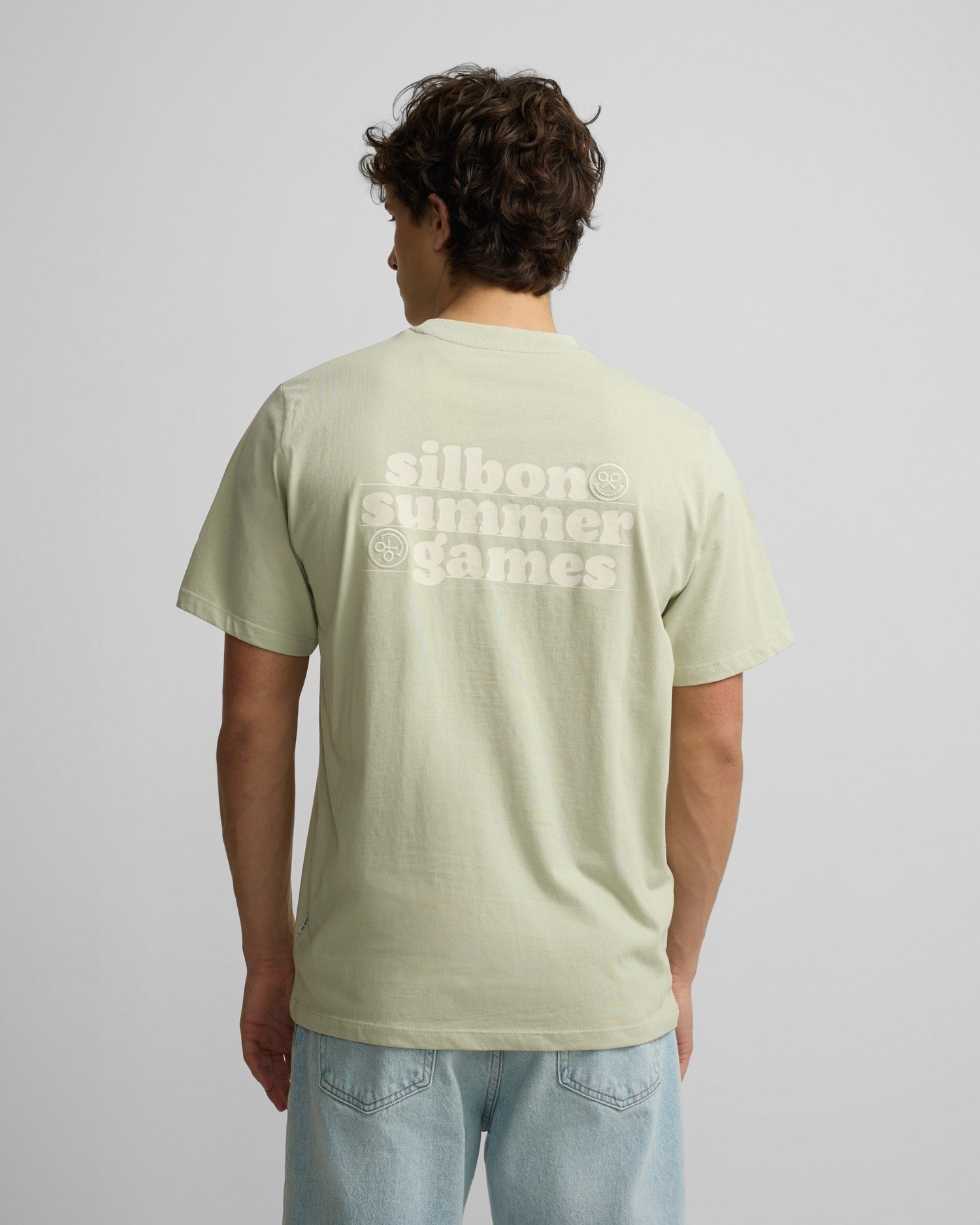 Camiseta summer games para hombre - Silbon - Blanco Verde claro-2