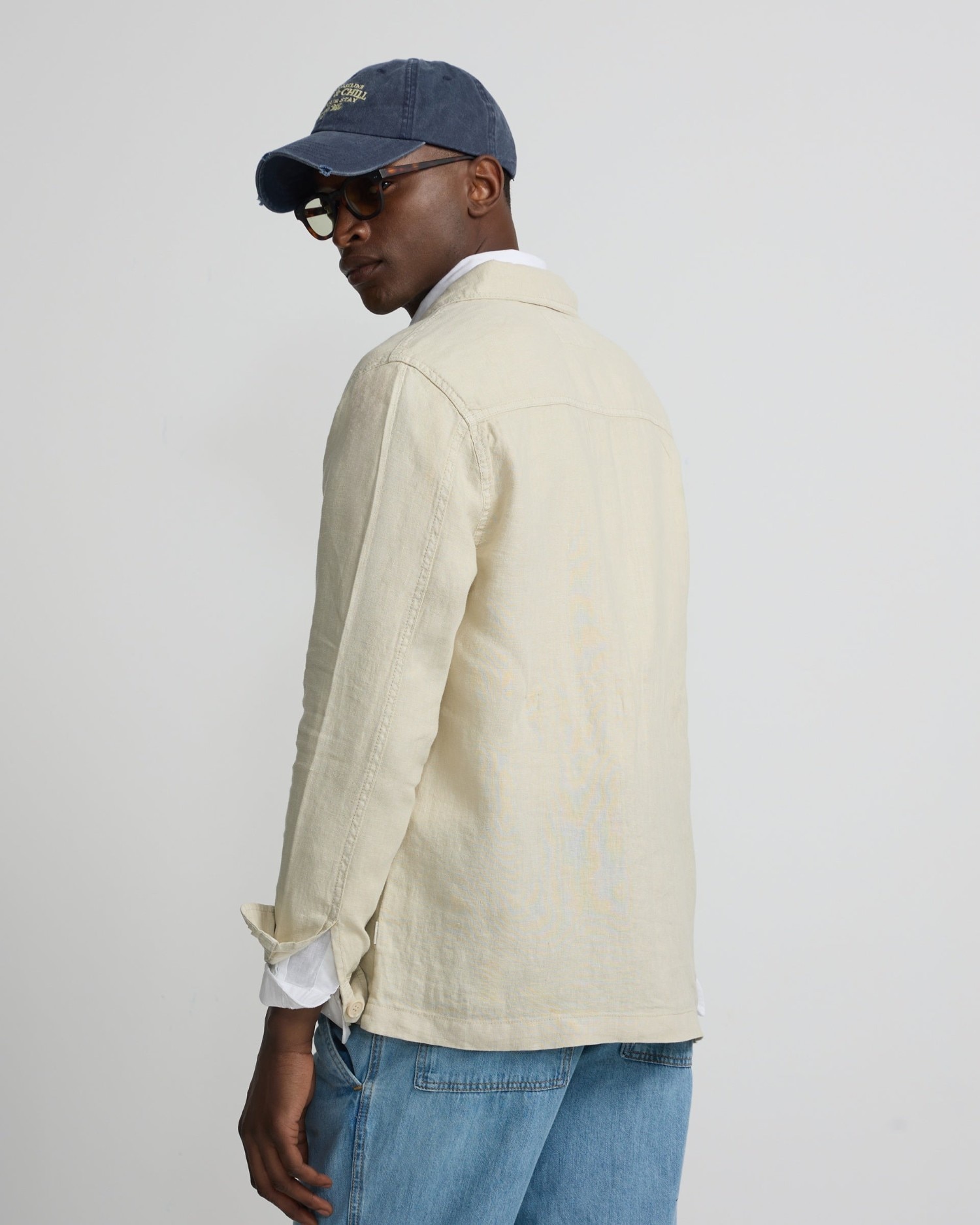 Sobrecamisa lino de hombre - Silbon - Beige Beige-2