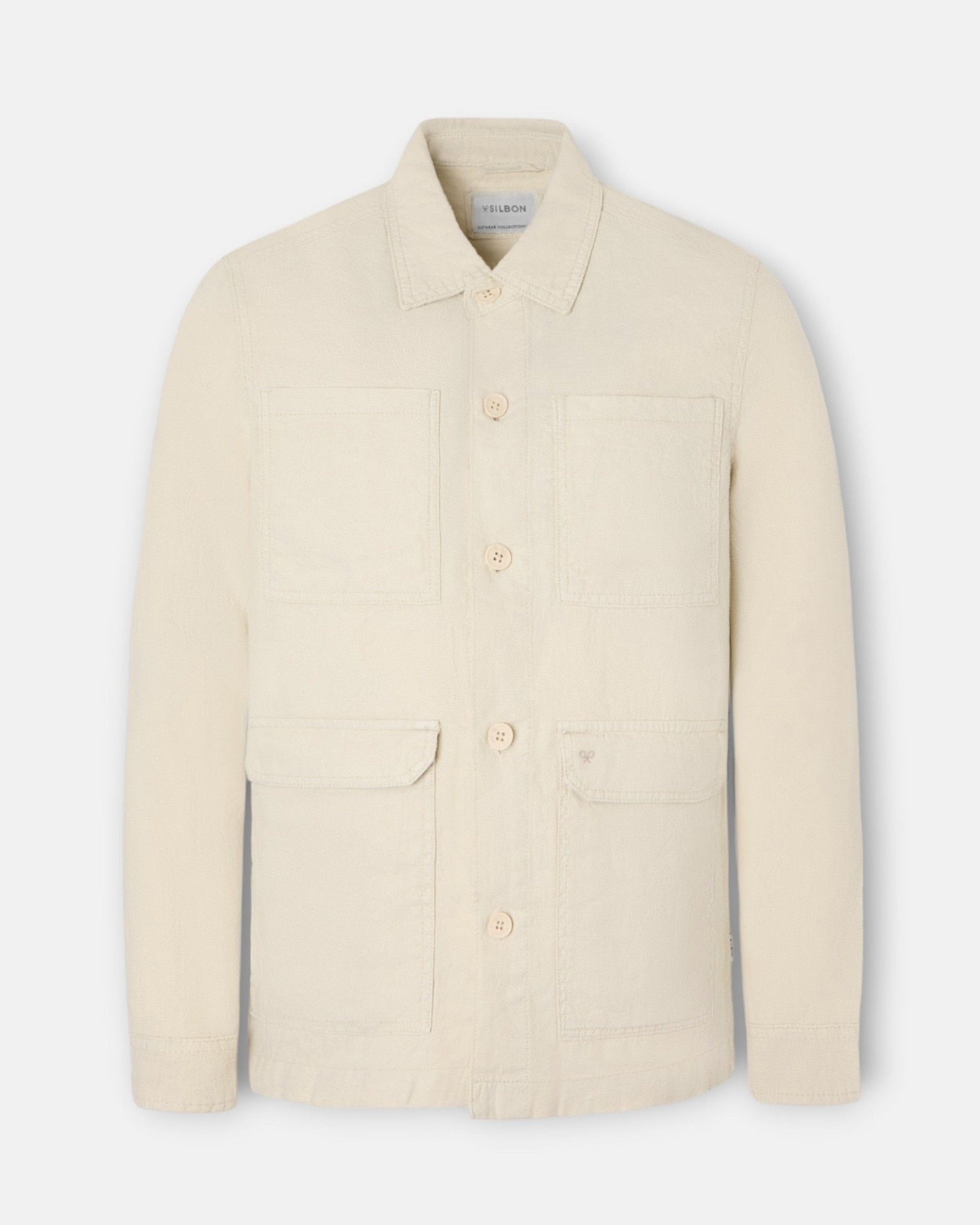 Sobrecamisa lino de hombre - Silbon - Beige Beige-4