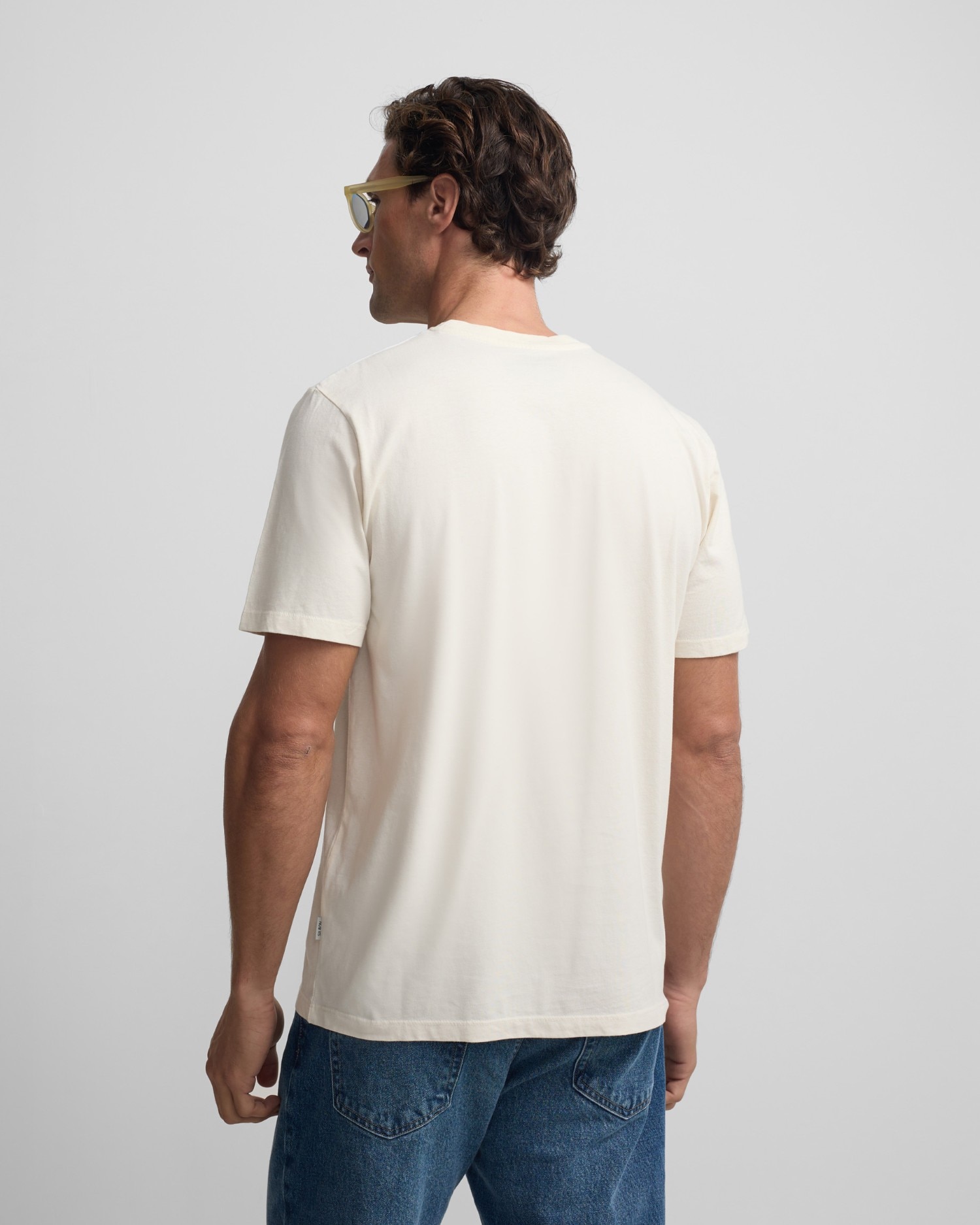 Camiseta bolsillo garmet dye para hombre - Silbon - Blanco Blanco-2