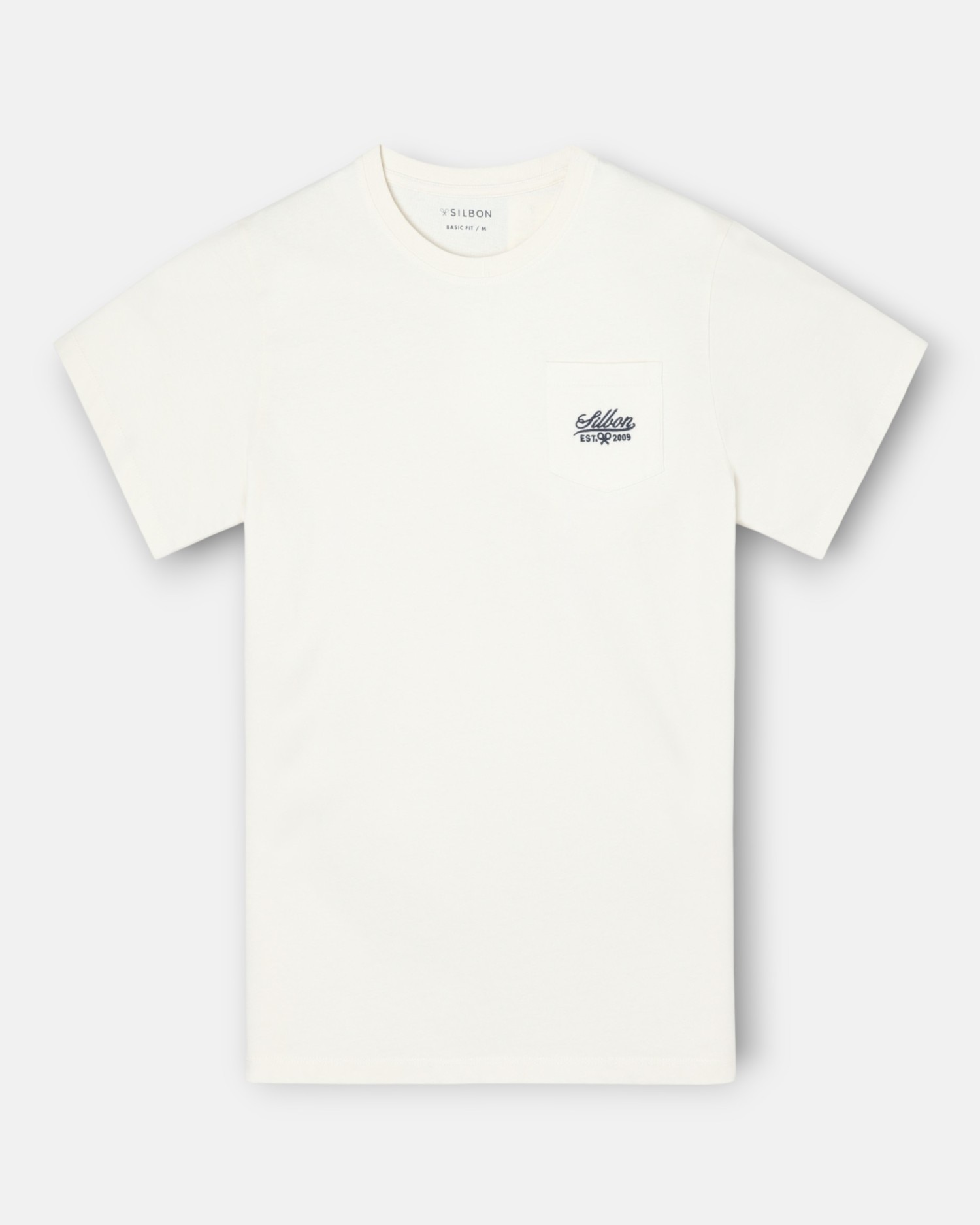 Camiseta bolsillo garmet dye para hombre - Silbon - Blanco Blanco-5