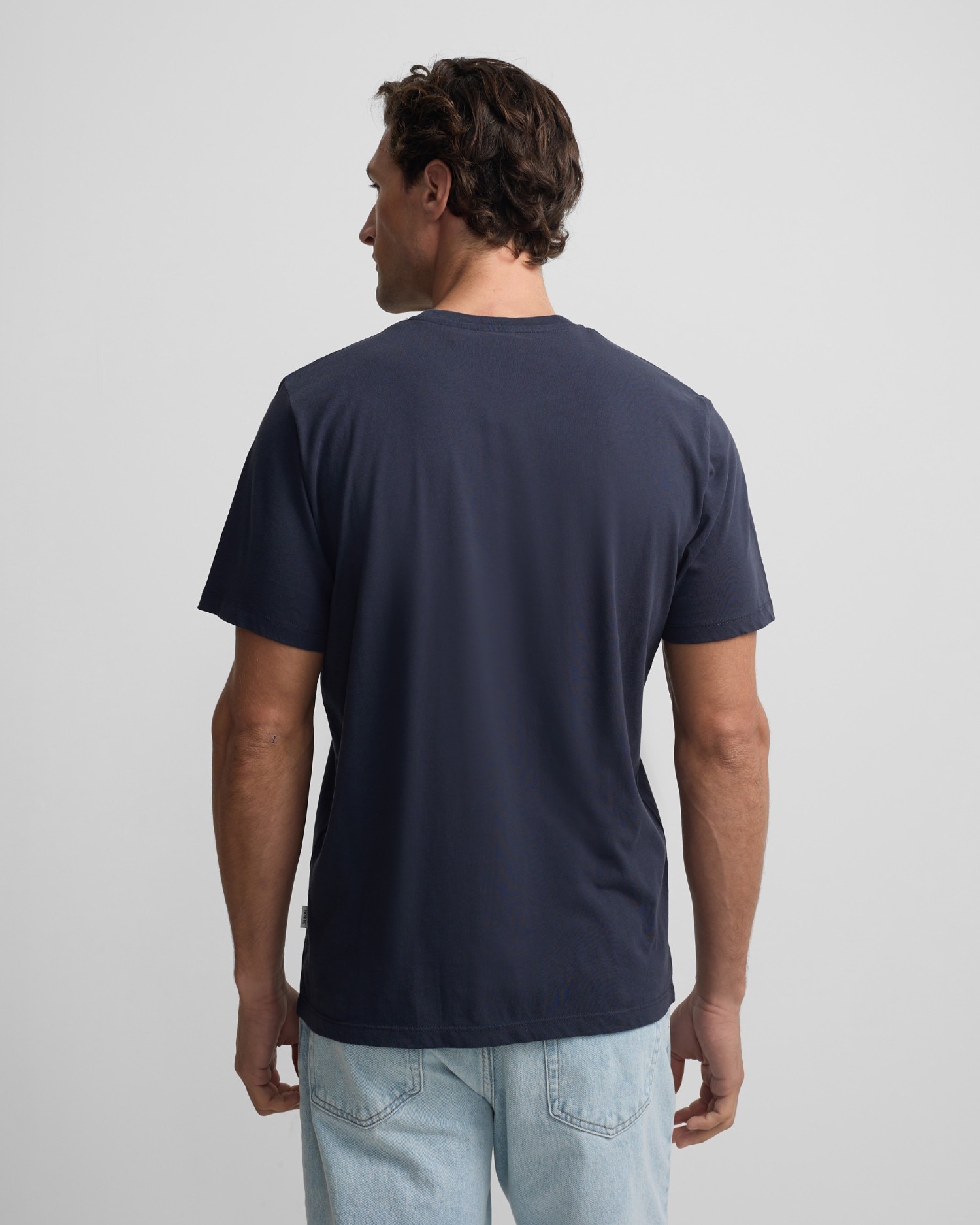 Camiseta bolsillo garmet dye blanco para hombre - Silbon - Azul marino Azul marino-2