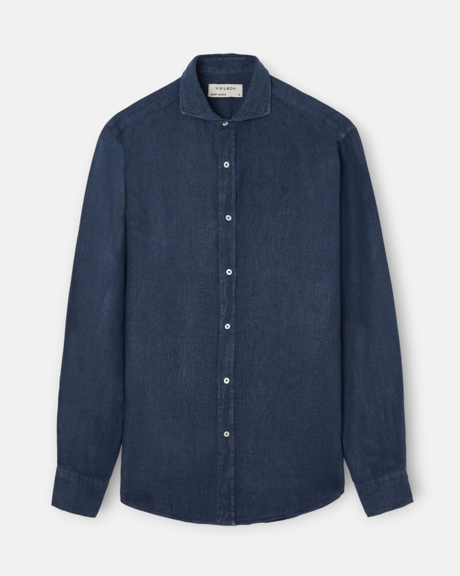 Camisa sport warm linen de hombre - Silbon - Azul marino Azul marino-5