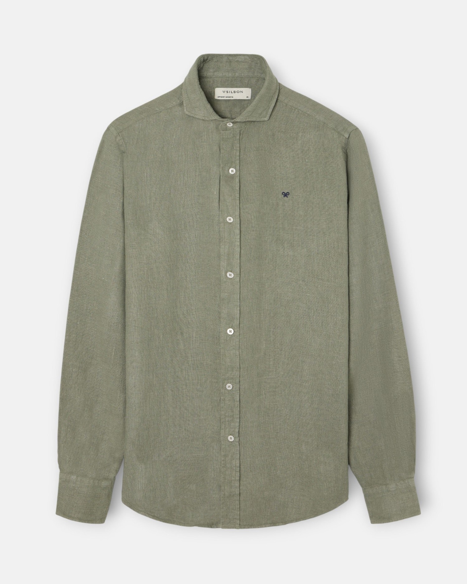 Camisa sport warm linen de hombre - Silbon - Verde Verde-5