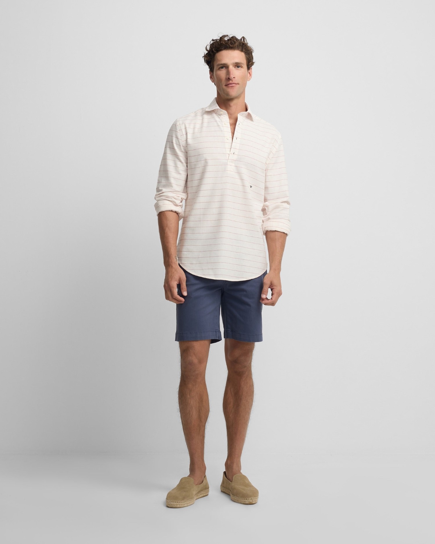 Polera sport lino rayas ancha de hombre - Silbon - Coral Coral-1