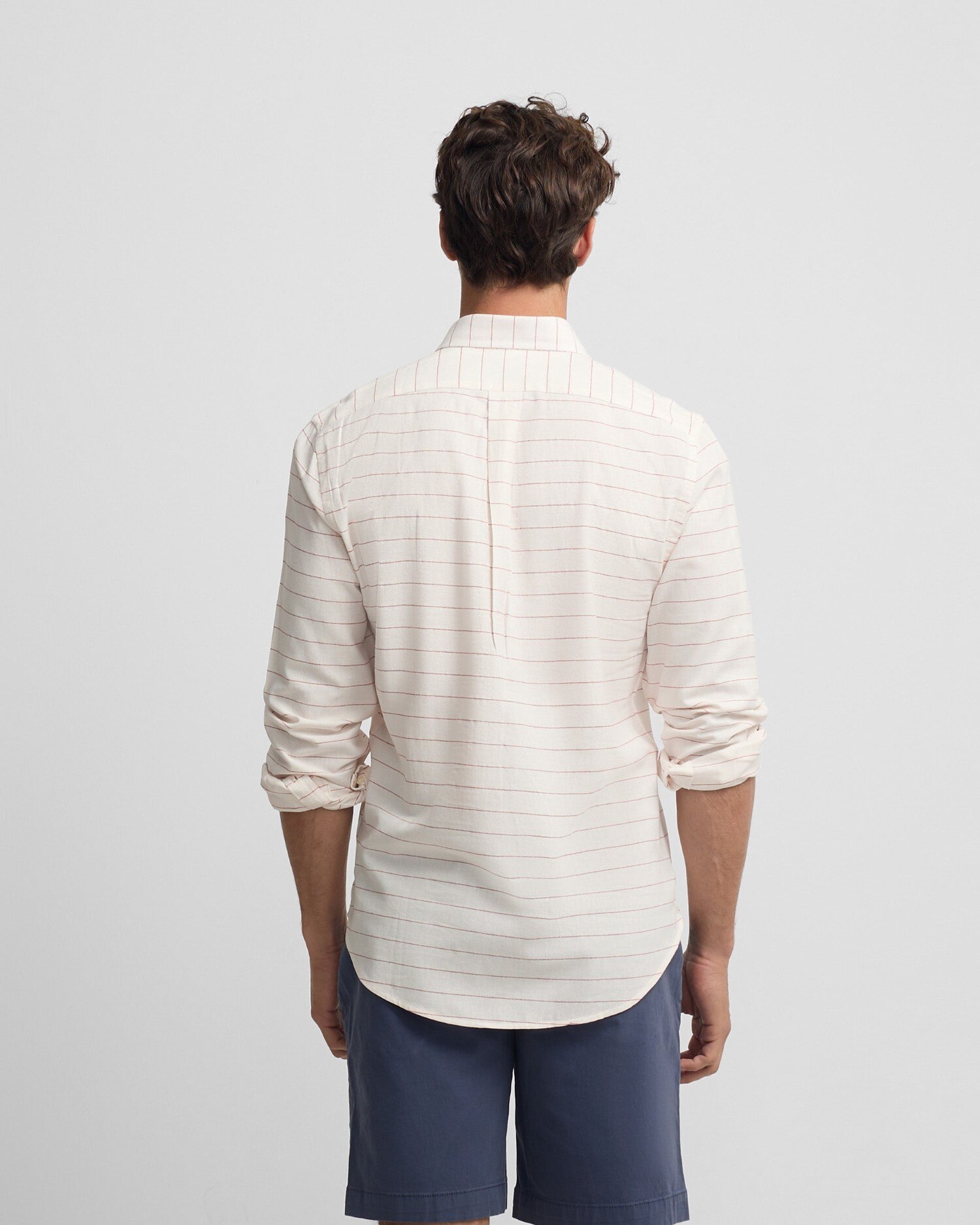 Polera sport lino rayas ancha de hombre - Silbon - Coral Coral-2