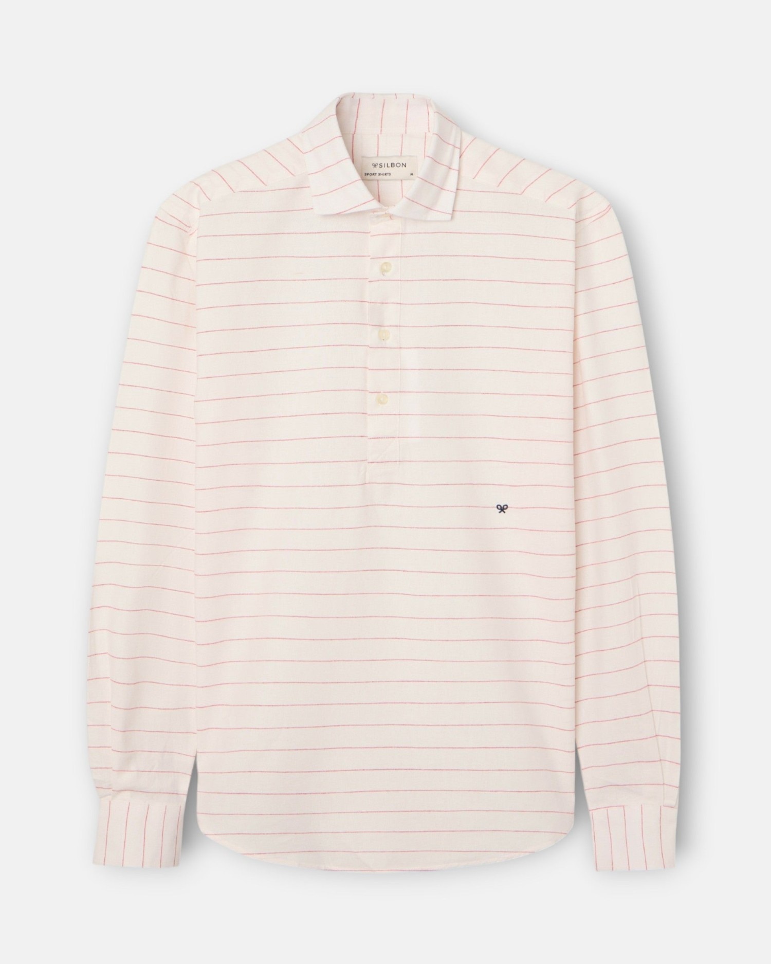 Polera sport lino rayas ancha de hombre - Silbon - Coral Coral-5