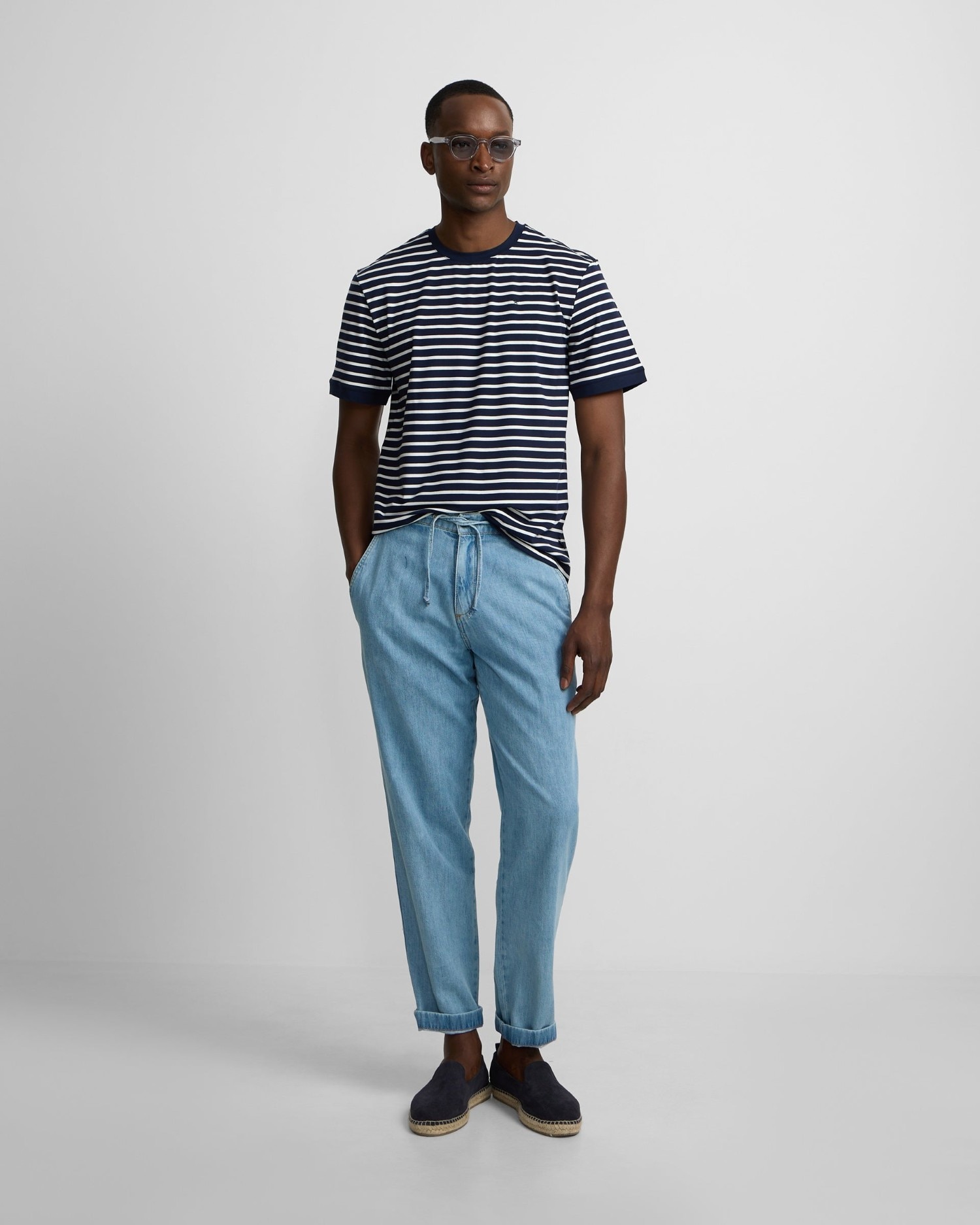 Pantalón jogger denim azul claro de hombre