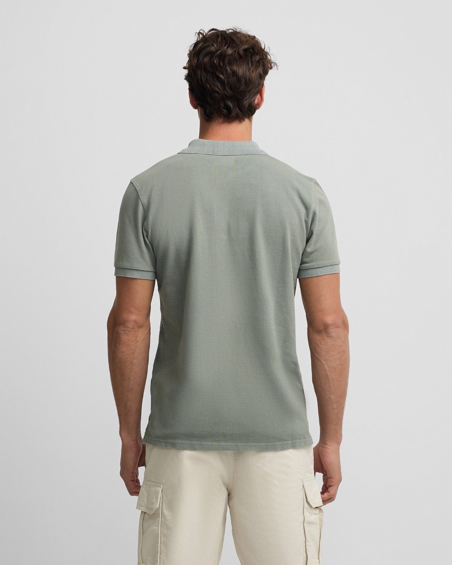 Polo clásico garment dye verde medio de hombre - Silbon - Verde Verde-2