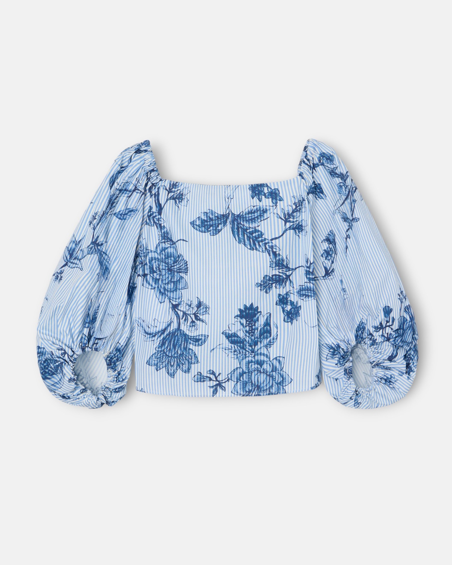 Silbon - Top palabra de honor estampado rayas celeste.