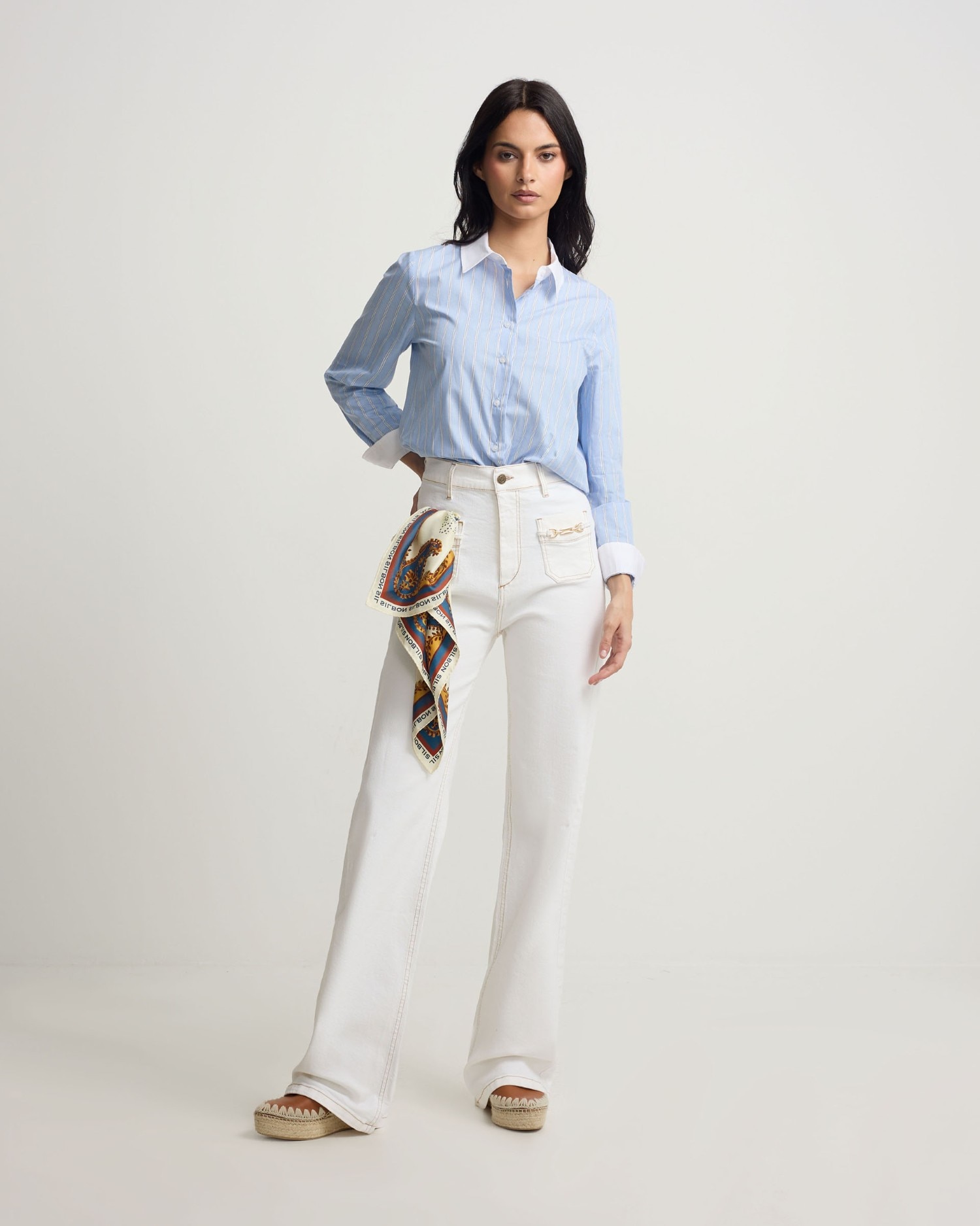 Silbon - Vaquero recto de mujer denim hebillas.