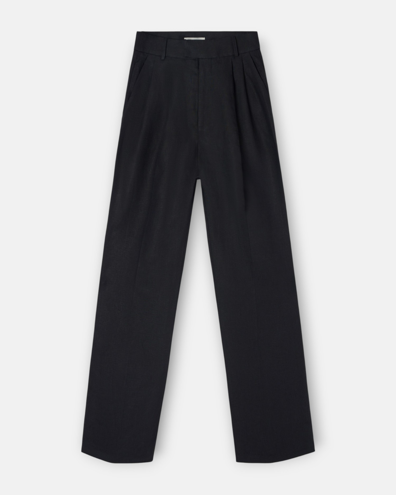 Silbon - Pantalones de vestir de mujer lino negro.