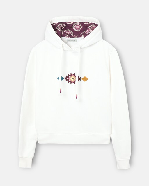 Imagen 0 de Sudadera de mujer capucha ikat cruda