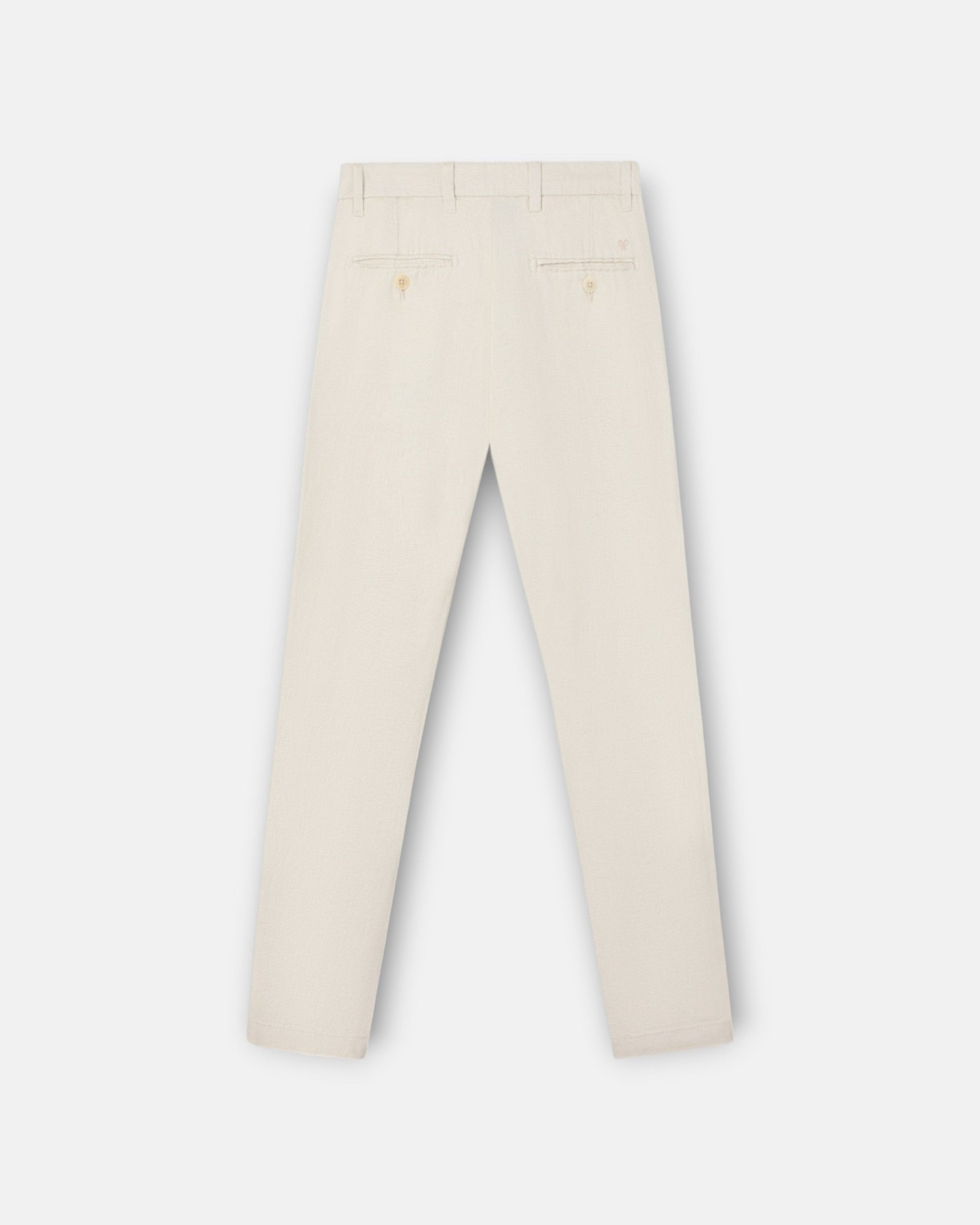 Pantalón sport de niño chino lino - Silbon - Beige Beige-2