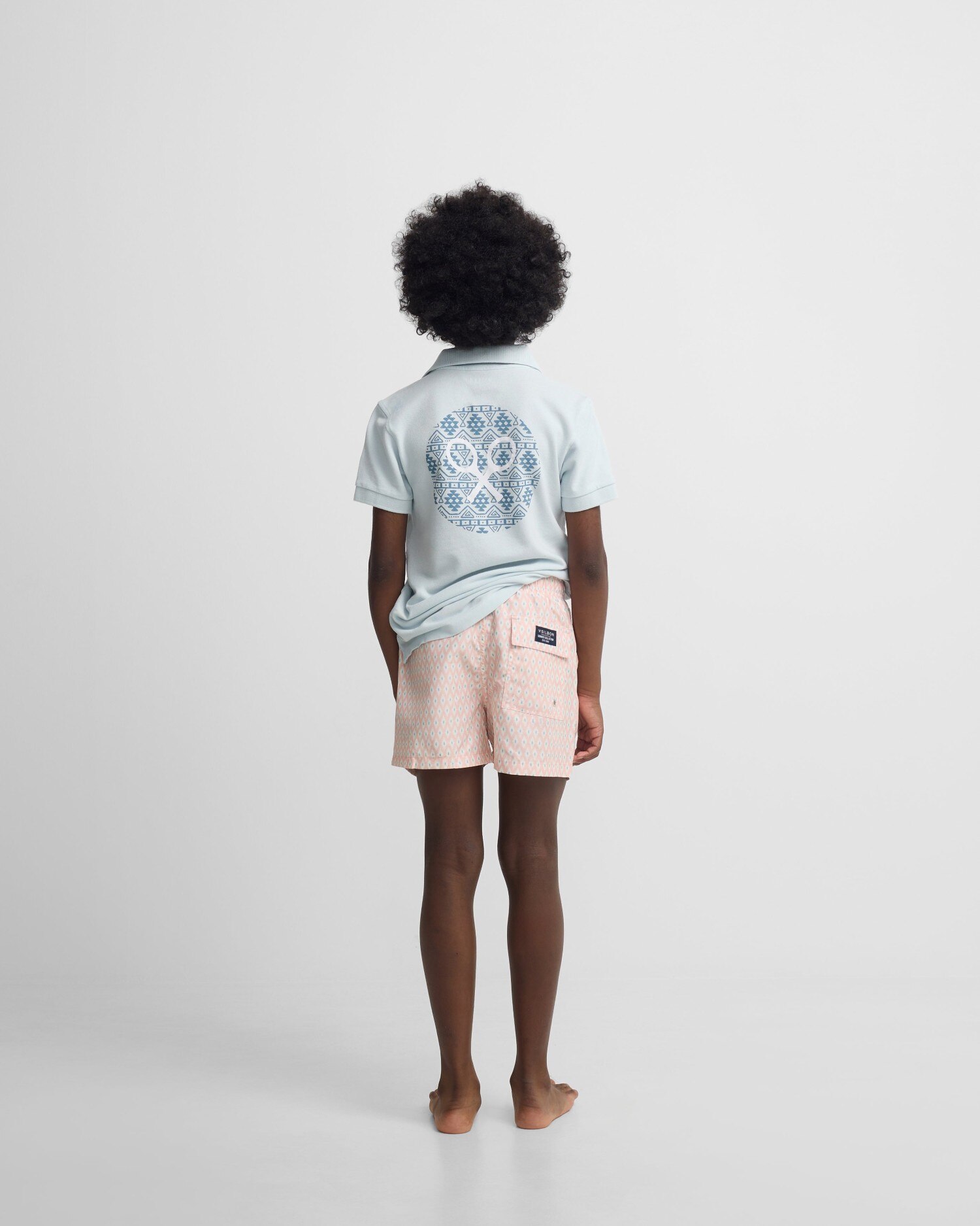 Bañador de niño mini rombos - Silbon - Coral Coral-2