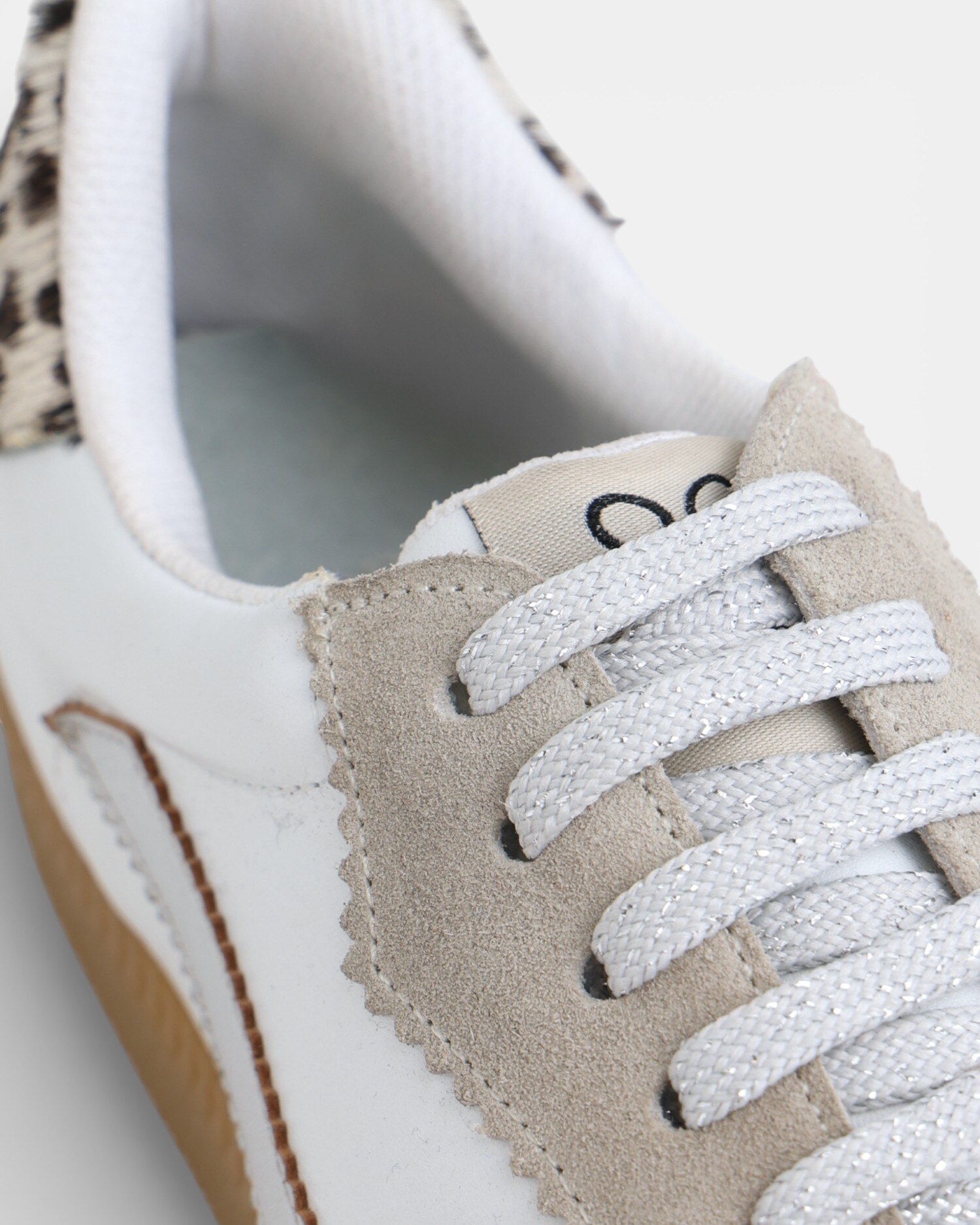 Zapatillas retro animal print piel - Silbon - Blanco Blanco-4