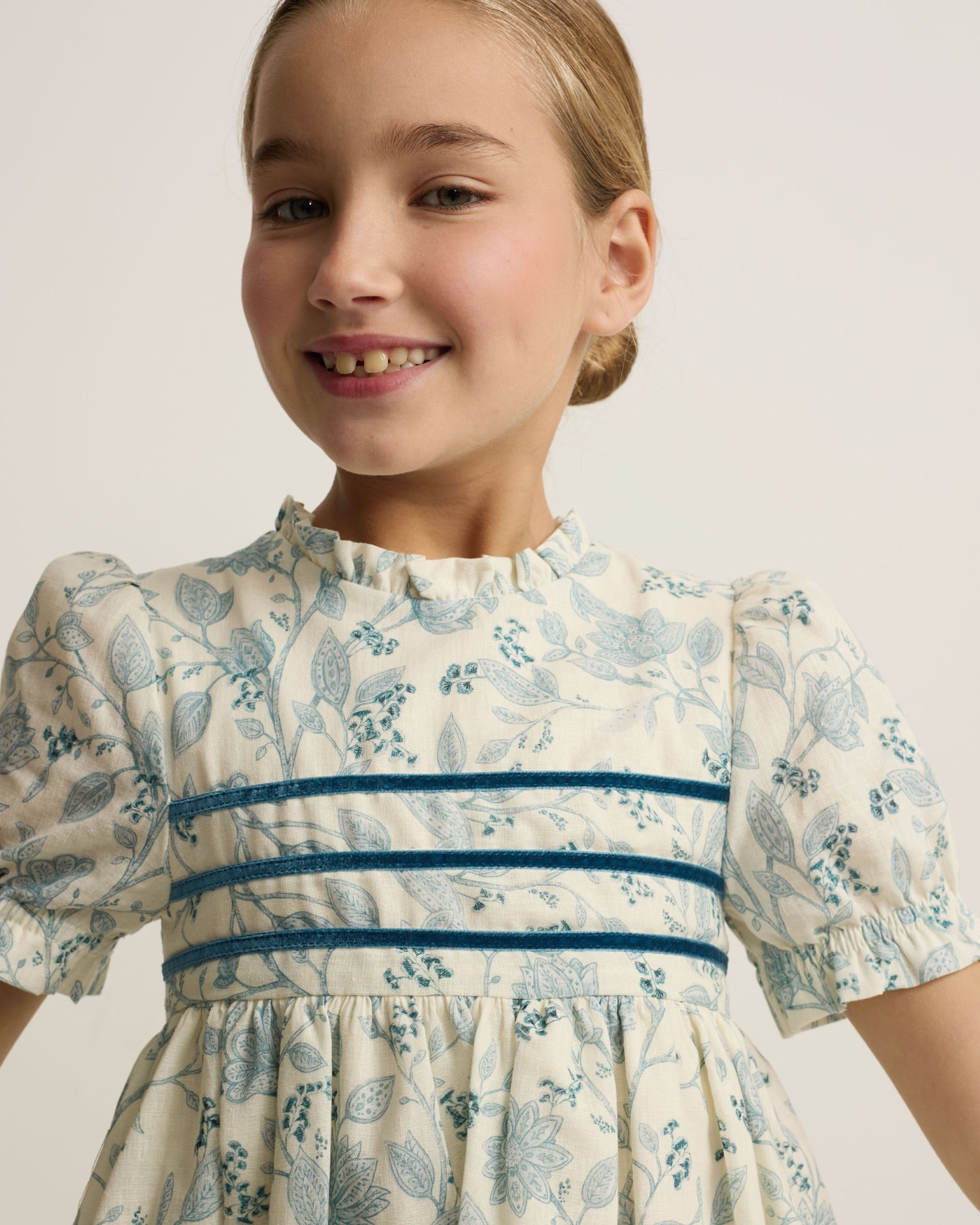 Vestido de niña vestir estampado celestes - Silbon - Celeste Celeste-3