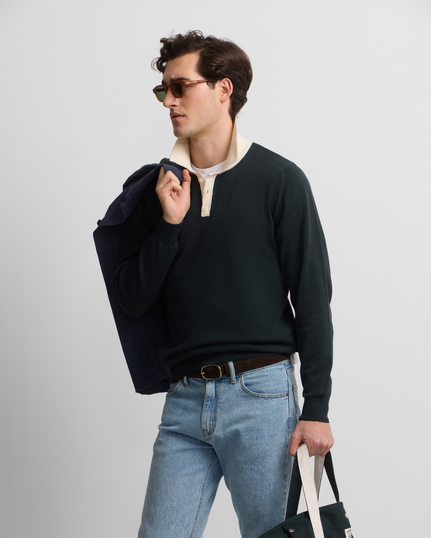 Silbon - Jersey de hombre cuello polo cruise.